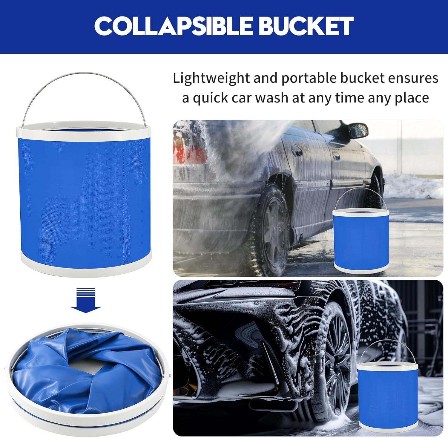 Qydipclin 45Pcs Car Detailing Kit, Car Detailing Brush Set, Car Wash Cleaning Kit, Car Detailing Brushes, Professional Car Care Kit for Interior Exterior Wheels, Blue