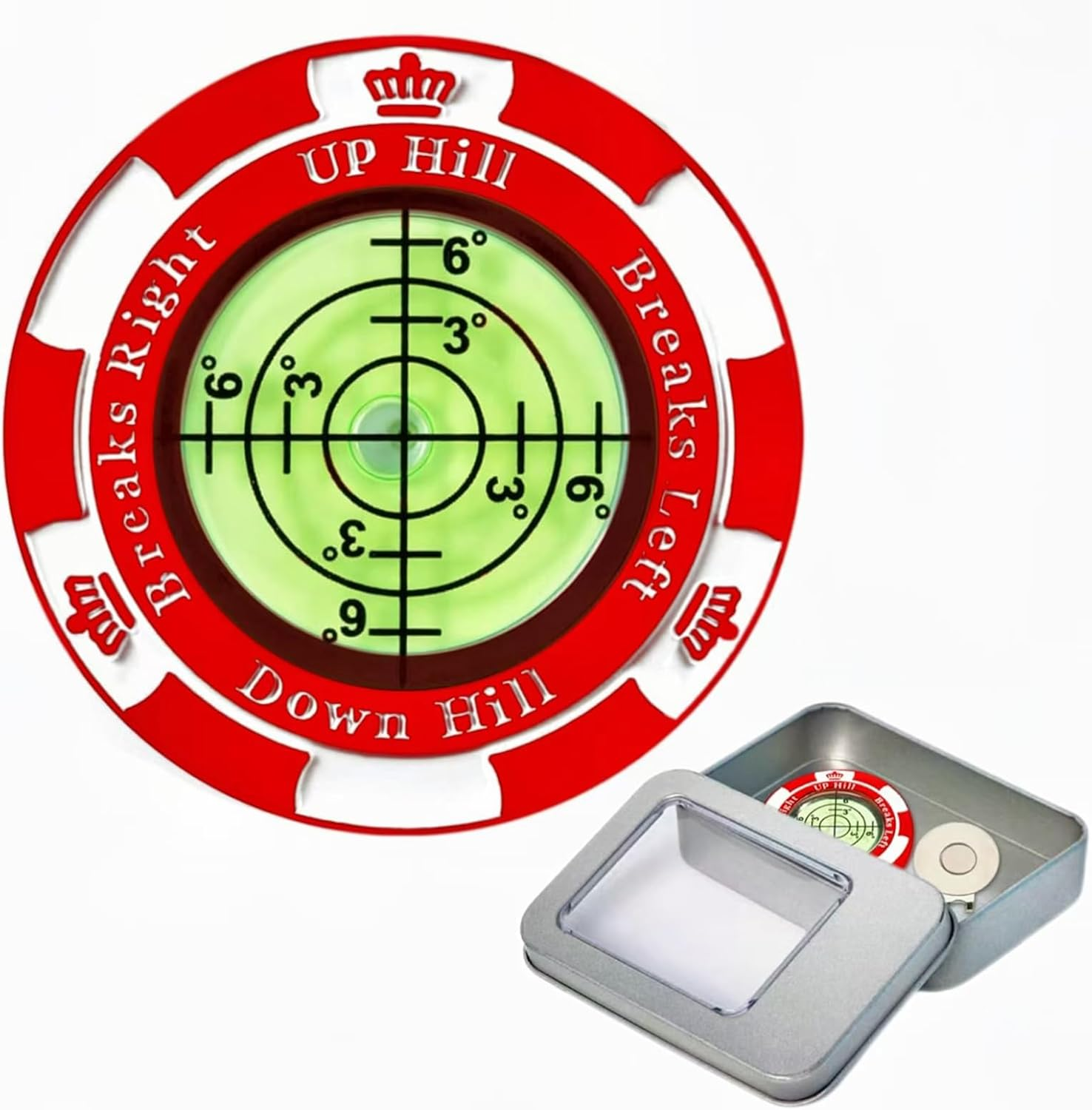 Golf Green Reader, Golf Ball Marker with High Precision Horizontal Bubble, Putt Aid Golf Accessories Tool Men Women