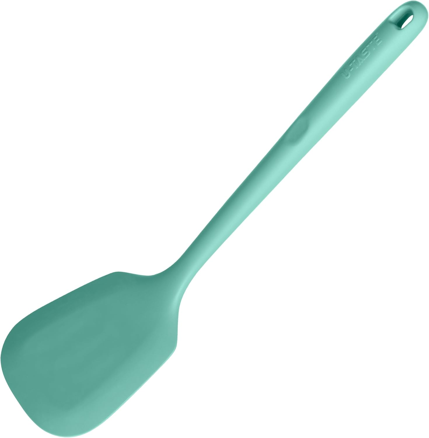 U-Taste 9.5Cm Wide Slotted Turner - 315℃ Heat Resistant 34Cm Non-Stick Food Grade Silicone Cooking Egg Spatula, Flexible and Stiff Seamless Rubber Kitchen Utensil for Pancake, Steak (Midnight Blue)