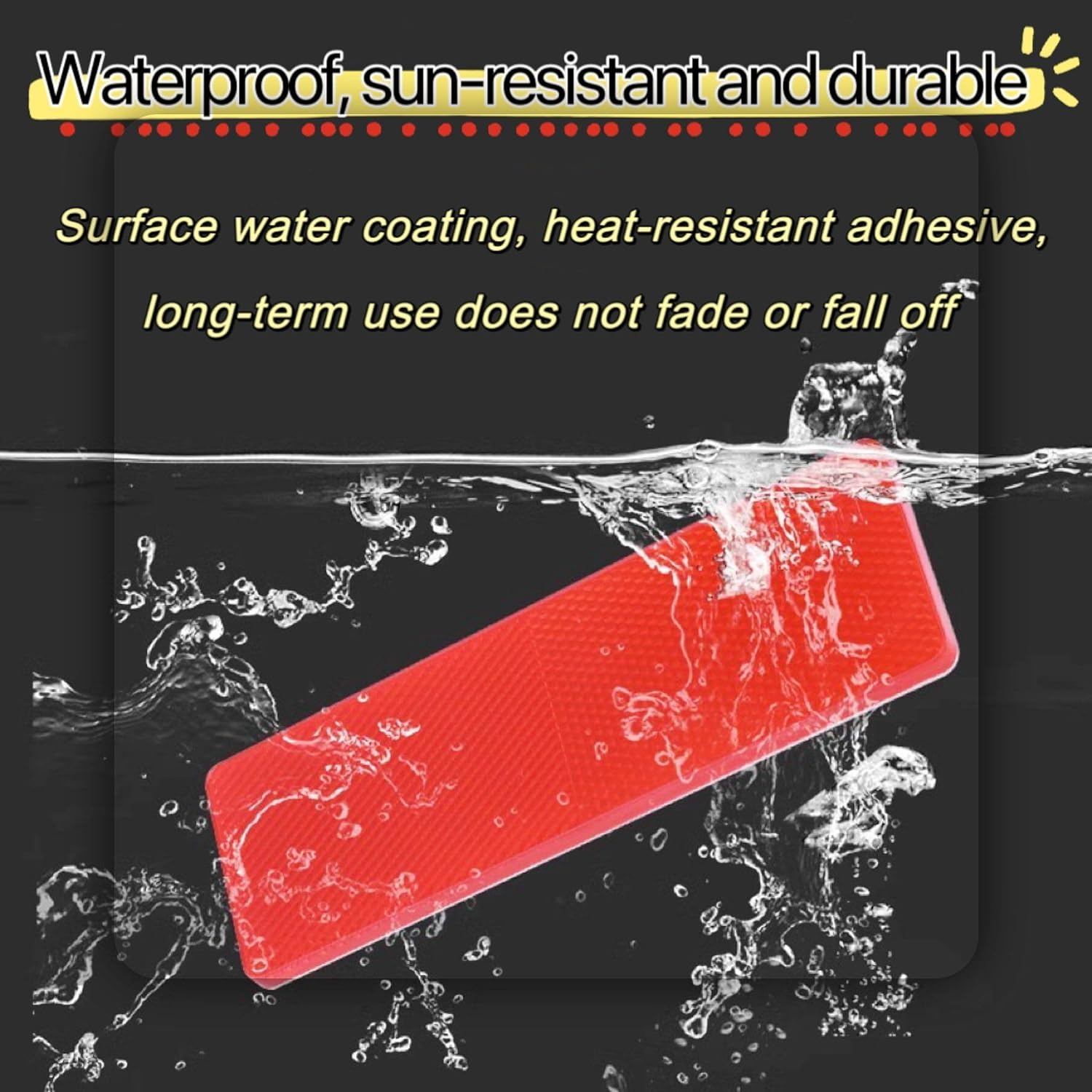 Smseace 16Pack Red/White Safety Reflectors Self Adhesive Trailer Reflectors，Car Reflector，Reflectors for Driveway Used for Truck,Rvs,Motorcycle,Cars,Bus Safety Reflectors image number 1