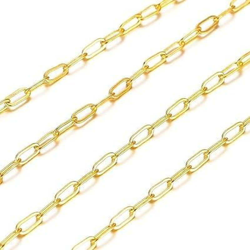 5 Meters Gold Paperclip Chains Stainless Steel Necklace Chains Bulk for Jewelry Making Brass Purse Jewelry Supplies Plated for DIY Necklace Making (Gold) image number 4