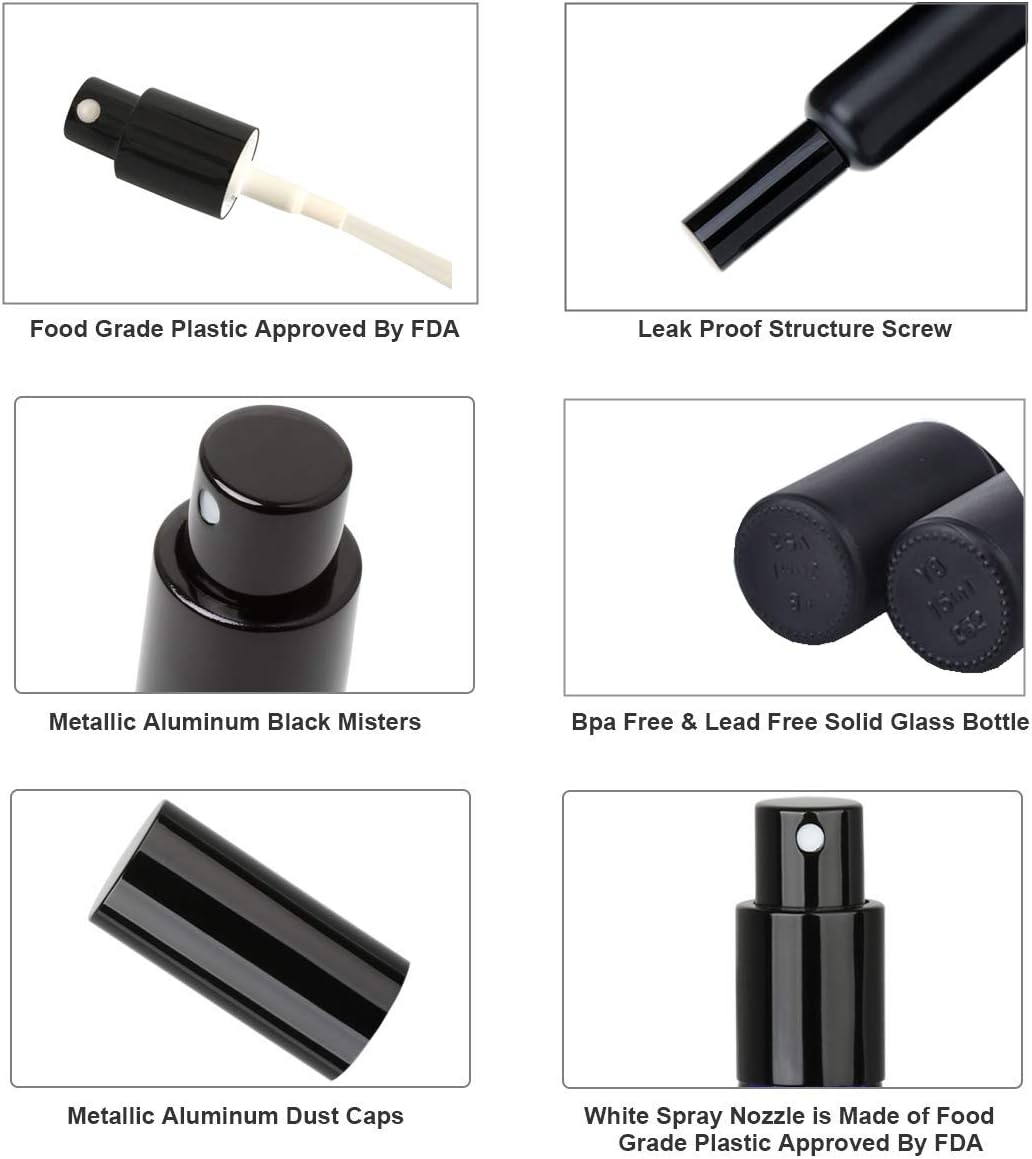 Shining Craft Absinthe Spritzer Cocktail Atomizer Cocktail Spray Bottle Vermouth Sprayer Martini Atomizer Bar Mister 2Pack 1.7Oz/50Ml with Funnel, SET004 image number 2