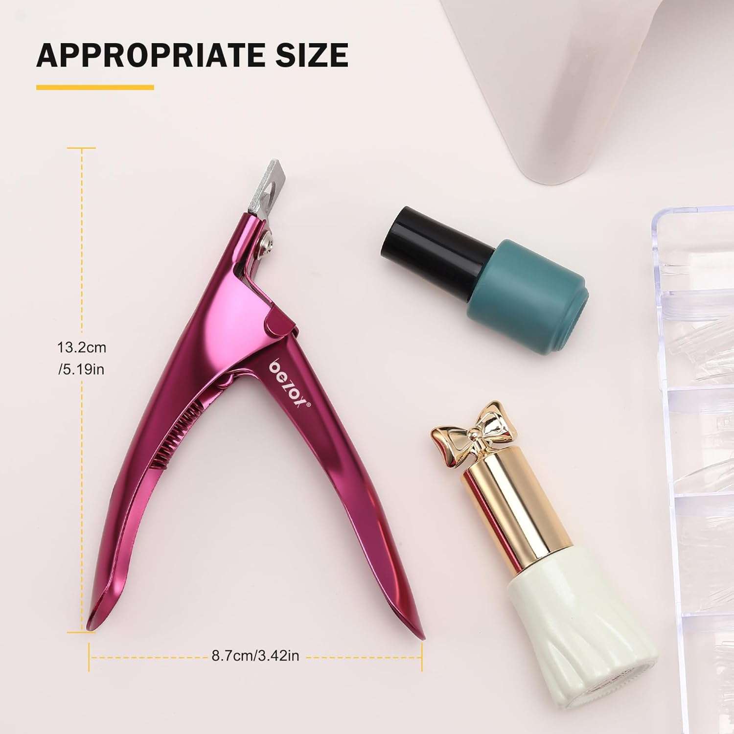 BEZOX Acrylic Nail Clipper, Professional and High Precision Nail Tip Cutters, Sharp Blade False Nail Cutter for Nail Tips