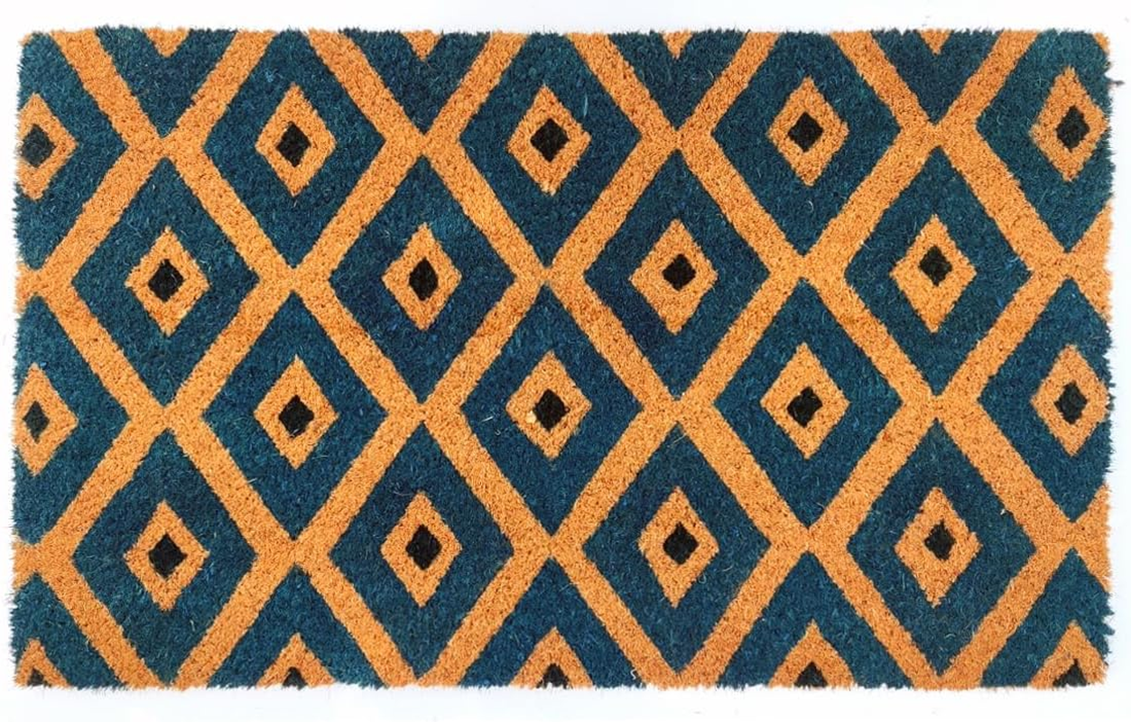PVC Backed Coir Doormat for Indoor and Outdoor Use with PVC Backing Kimberley Blue (45X75 Cm) image number 1