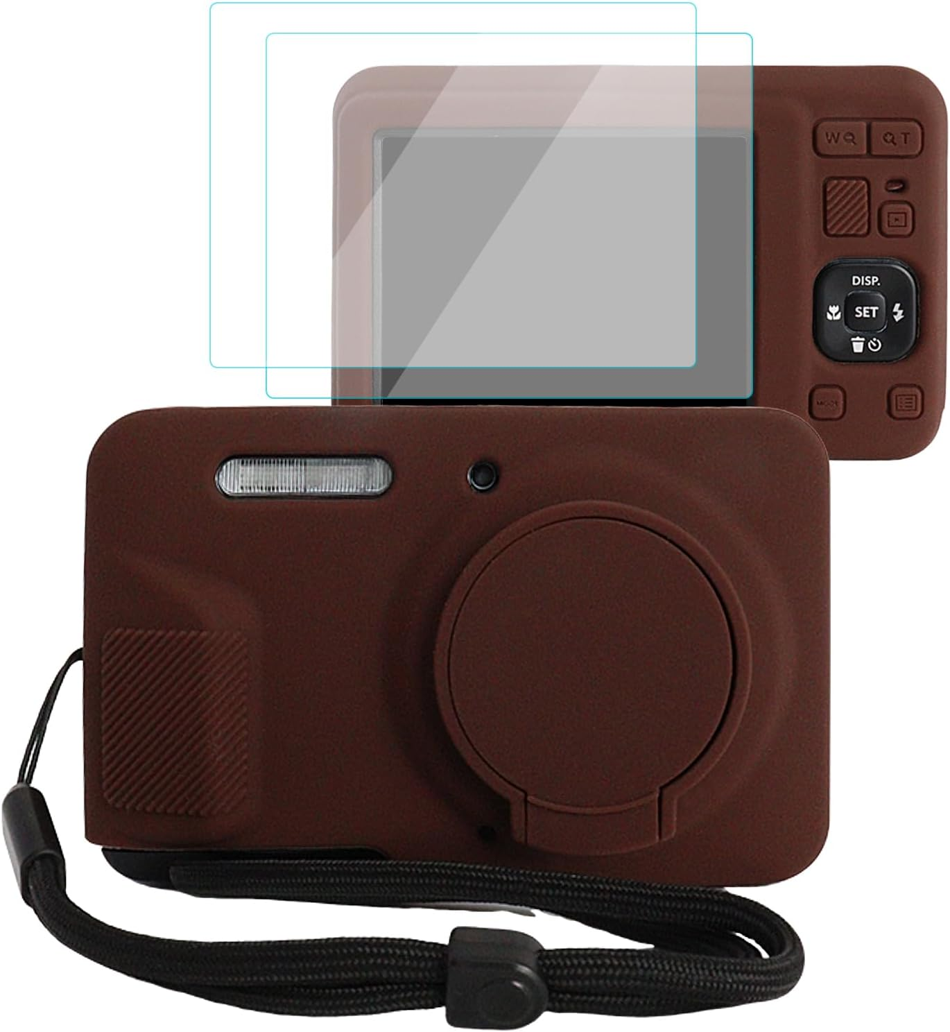 VOVMOEYA Camera Case for Kodak PIXPRO FZ55 with 2 Screen Protectors and 1 Hand Strap, Silicone, Soft Protective Lightweight