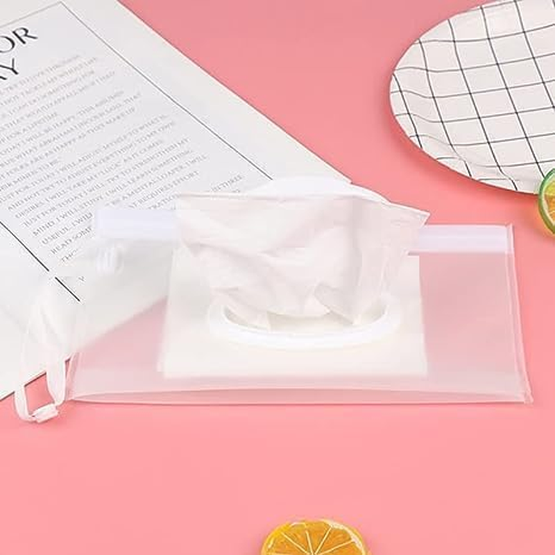 Baby Wipe Case Travel Holder Keeps Wipes Moist Set of Wet Wipes Holders Cases Portable Travel on the Go Refillable Dispenser Container Waterproof Wipe Container with Sealed, White image number 2