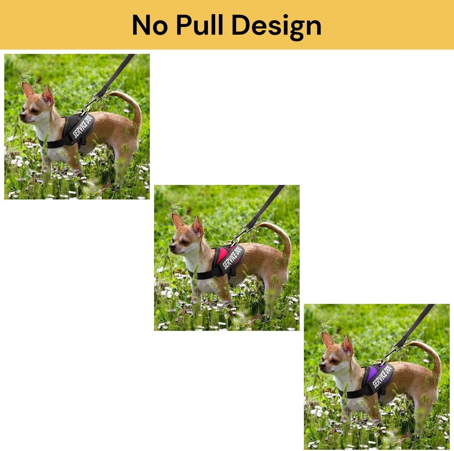 EZONEDEAL Dog Harness, No-Pull Pet Harness with Buckle, Tactical Service Vest with Reflective Strips and Control Handle, Adjustable and Comfortable for Easy Walking, Dog Running Vest (Black, XL) - Red image number 7