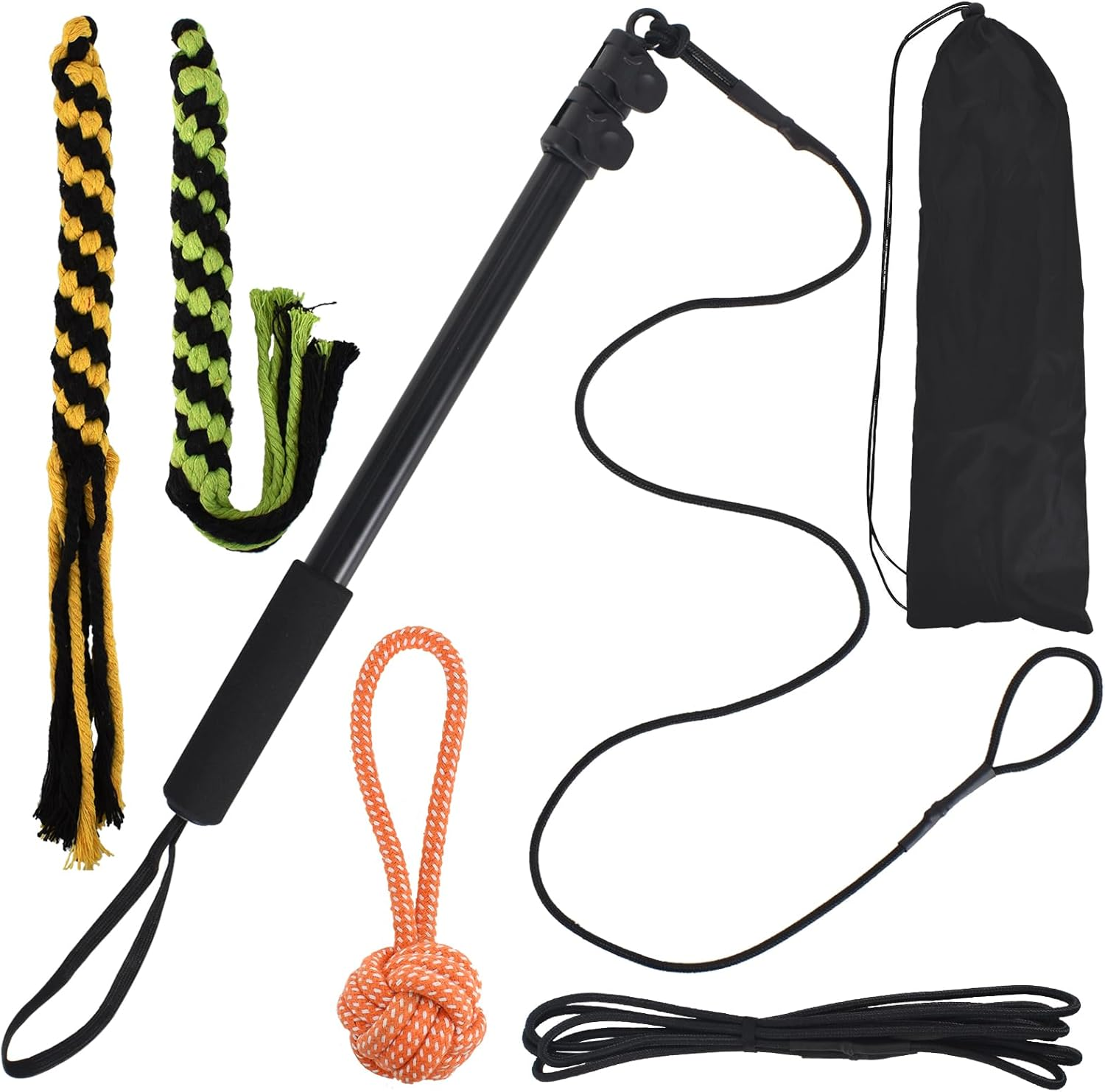 DEARBAG Dog Stimulator Toy, Dog Toy Extendable, Telescopic Rod with Dog Rope Toy, Interactive Dog Toy for Large Dogs, Medium Dogs and Small Dogs image number 2