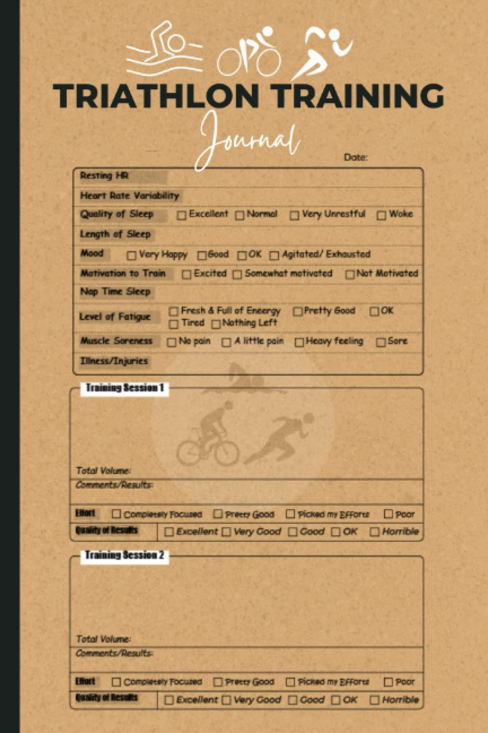 Triathlon Training Journal: an Exclusive Logbook for Triathletes, Comprising Weekly Workout Summaries for Effective Tracking image number 1