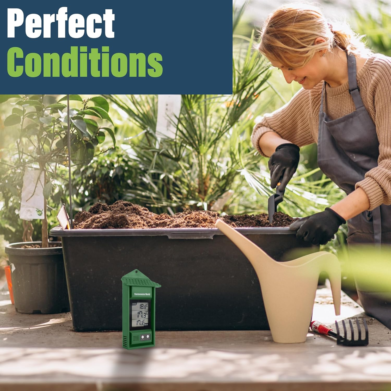 Max Min Thermometer Digital - Garden Greenhouse Room Growroom Conservatory Can Be Used Indoor or Outdoor image number 3