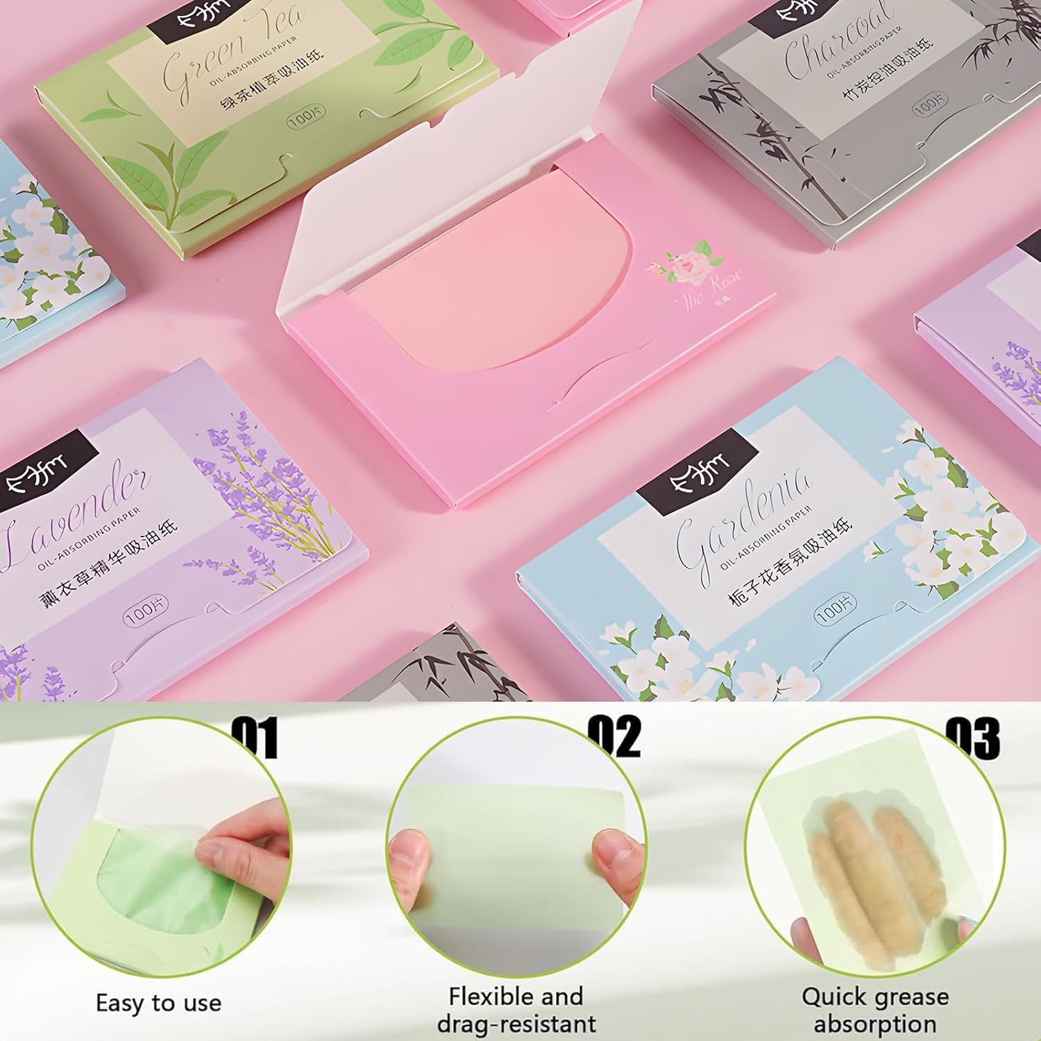 700Pcs Oil Absorbing Facial Sheets,Oil Blotting Paper Sheets Blotting Paper Oily Skin Portable Blotting Papers for Face & Nose, Blotting Sheets for Oily Skin to Instantly Absorb & Remove Excess Oil image number 2