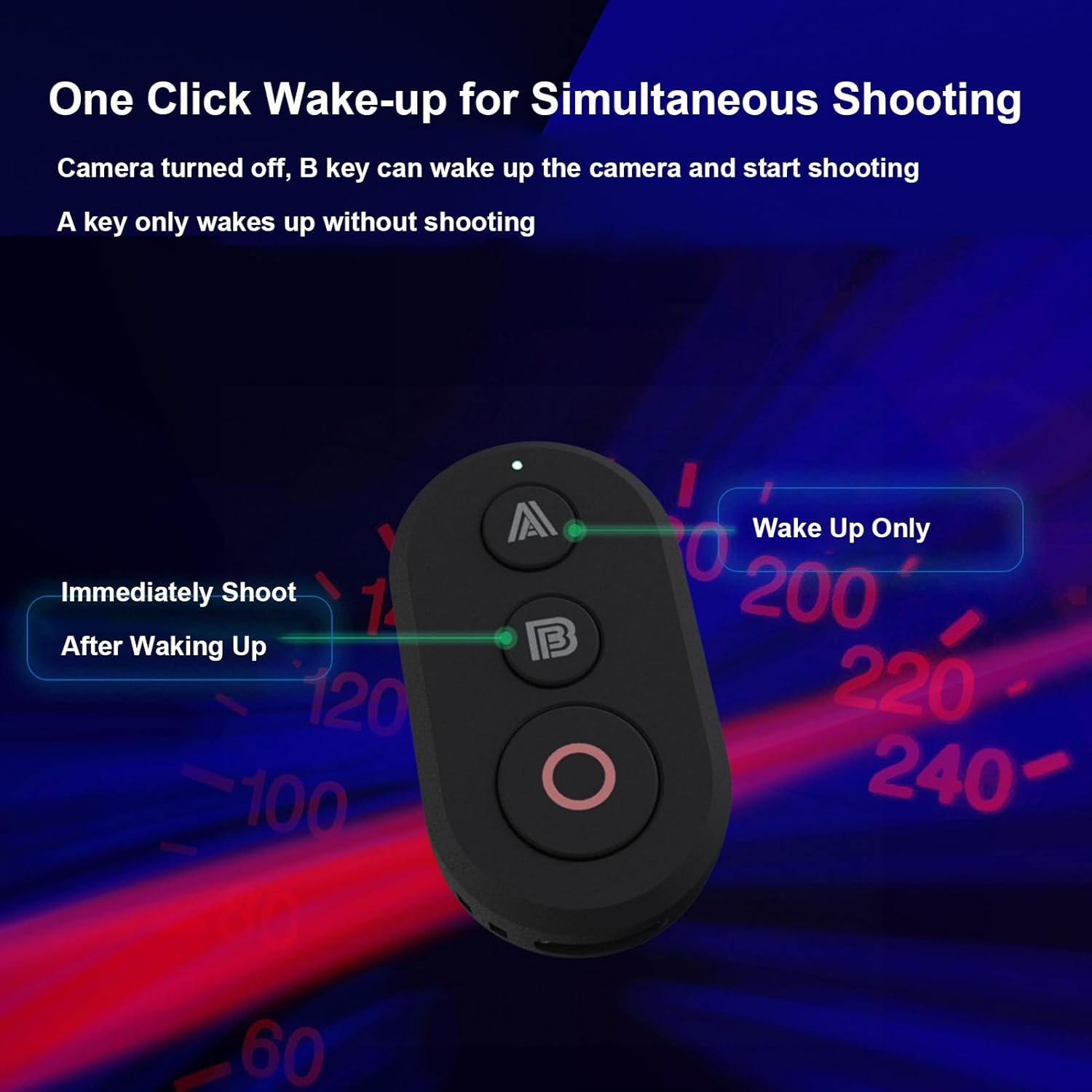 Wisoqu Bluetooth Remote Control for X5 X4 X3 Go 3 3S, Ace Pro, Ace Pro 2, for Go Pro Cameras, 25M Range Action Camera Accessories