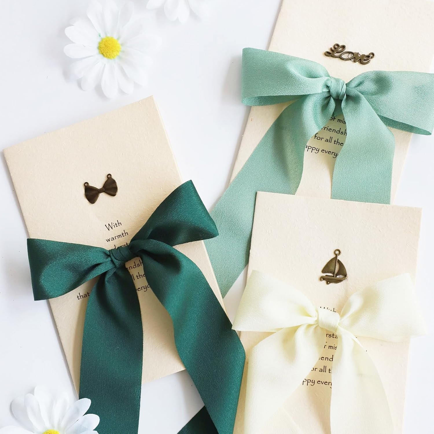 Ribbon, Grosgrain Beige Chiffon Silk Ribbon Wide,1.5 Inch X 25 Yd Ribbons for Gift Wrapping Sewing Ribbons Wedding Decorations Cream image number 3