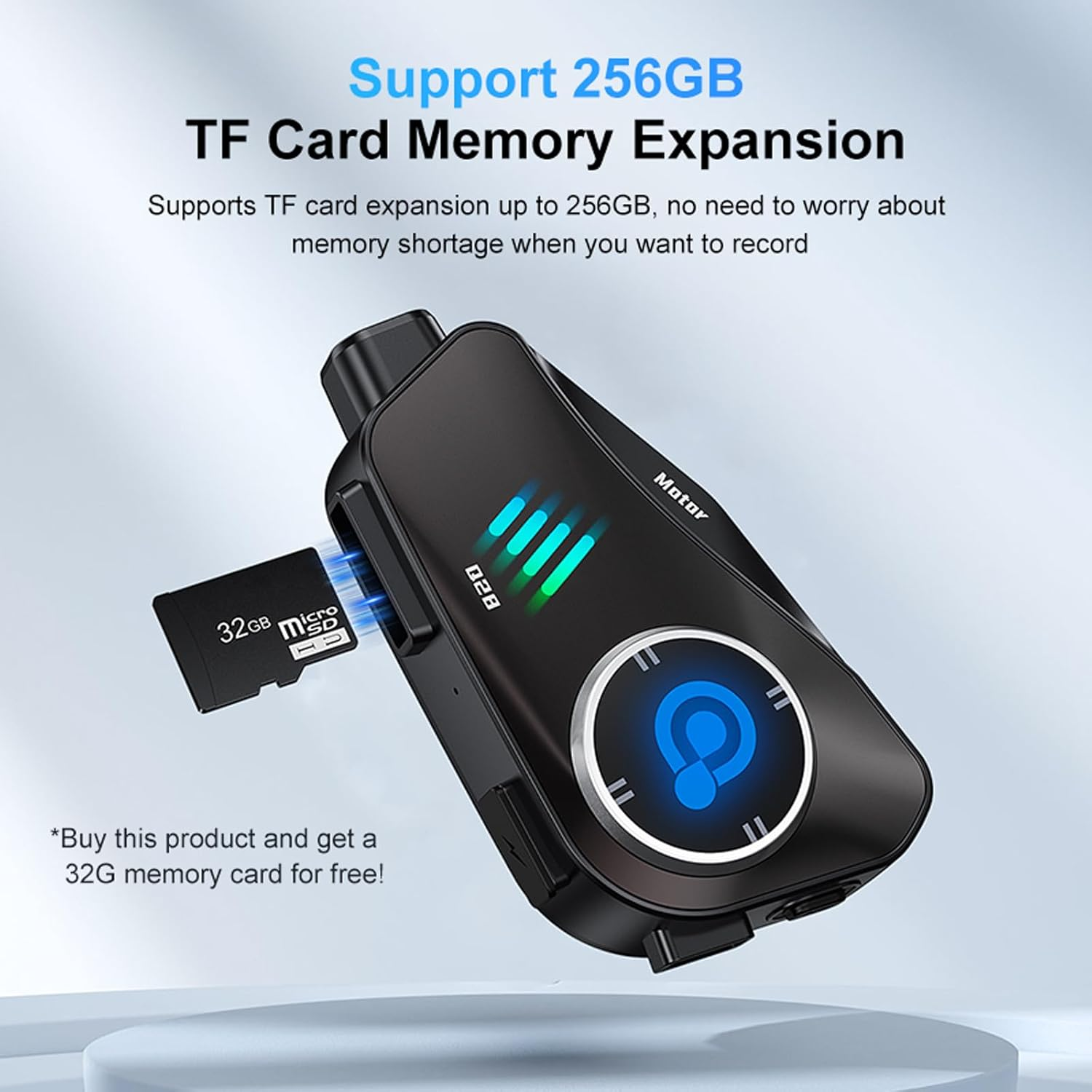 Motorcycle Helmet Headset Bluetooth with 1080P Camera Intercom Motorcycle Intercom Bicycle Communication System Helmet Headphones Motorcycle Helmet for 2 People Motorcycle Wireless Hands-Free Kit image number 4