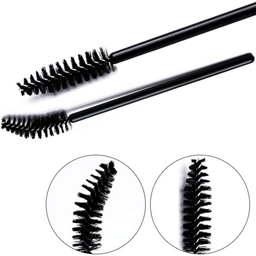 Mumoo Bear 100 Pcs Disposable Eyelash Mascara Brushes for Eye Lashes Extension Eyebrow and Makeup (Black) (Pack of 2) image number 4