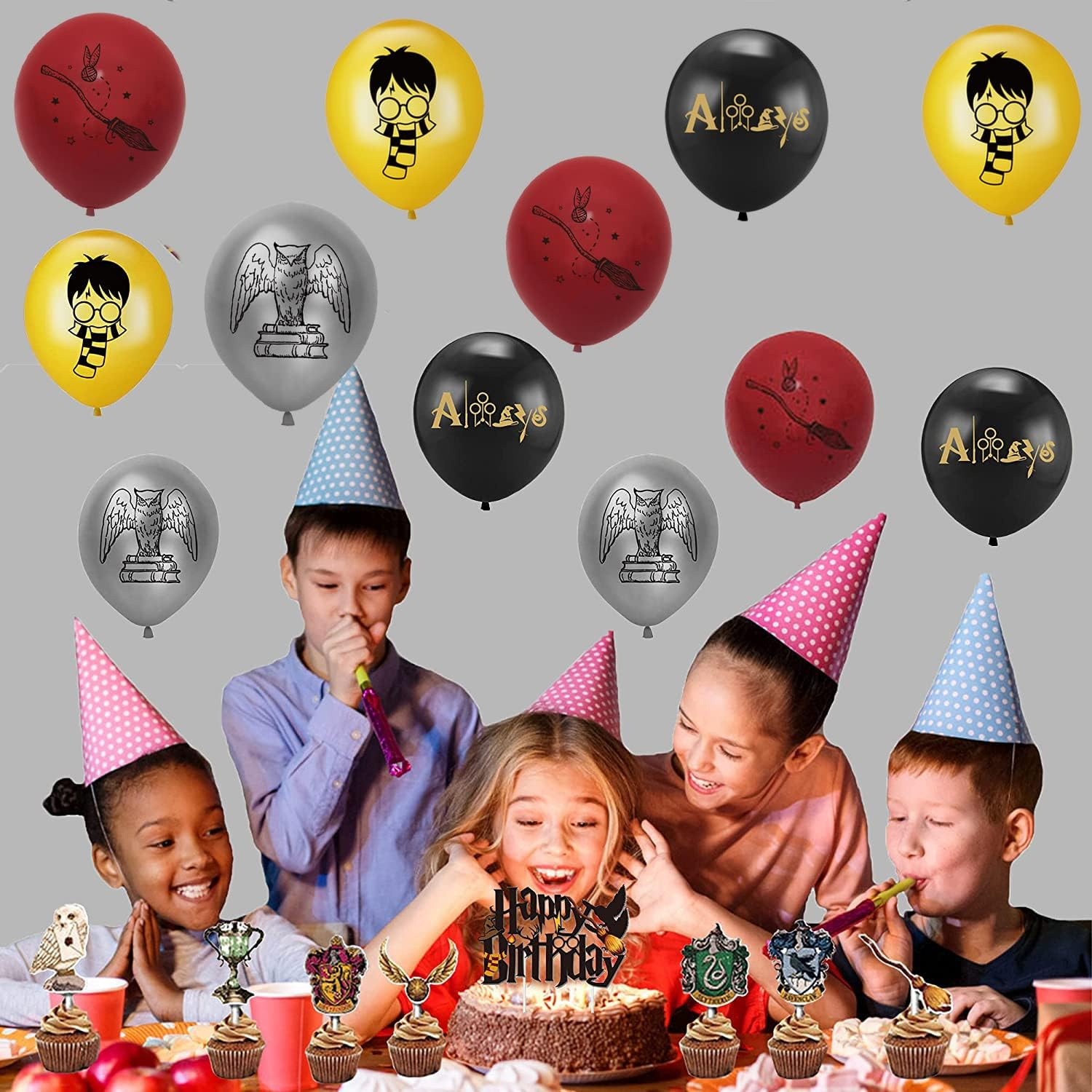 24Pcs Magical Wizard Balloons Harry Birthday Party Decorations Theme Party Balloons for Magic Wizard School Fans Birthday Party Favors