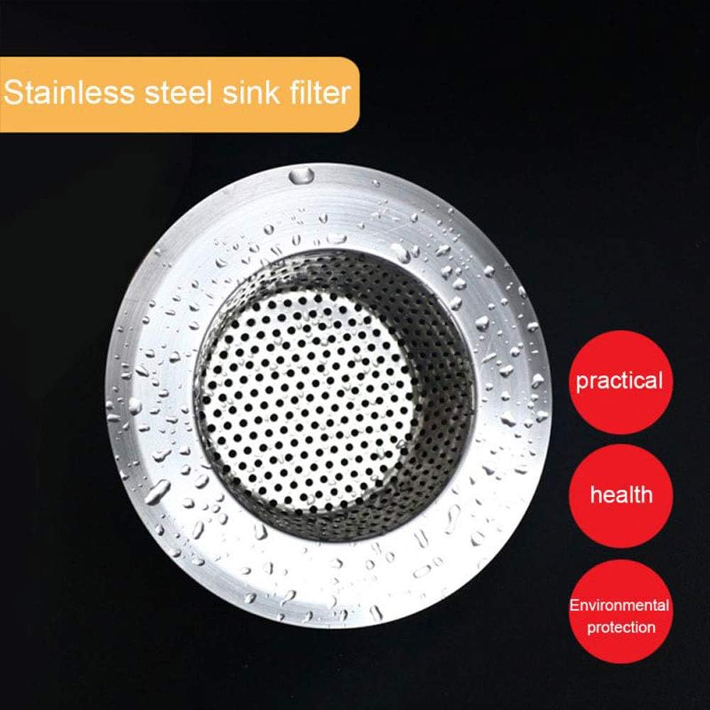 2Pcs Stainless Steel Sink Filter, Mesh Kitchen Sink Strainer Plug, Drain Protector Prevent Clogging, Outer Diameter 113Mm/90Mm/70Mm image number 2