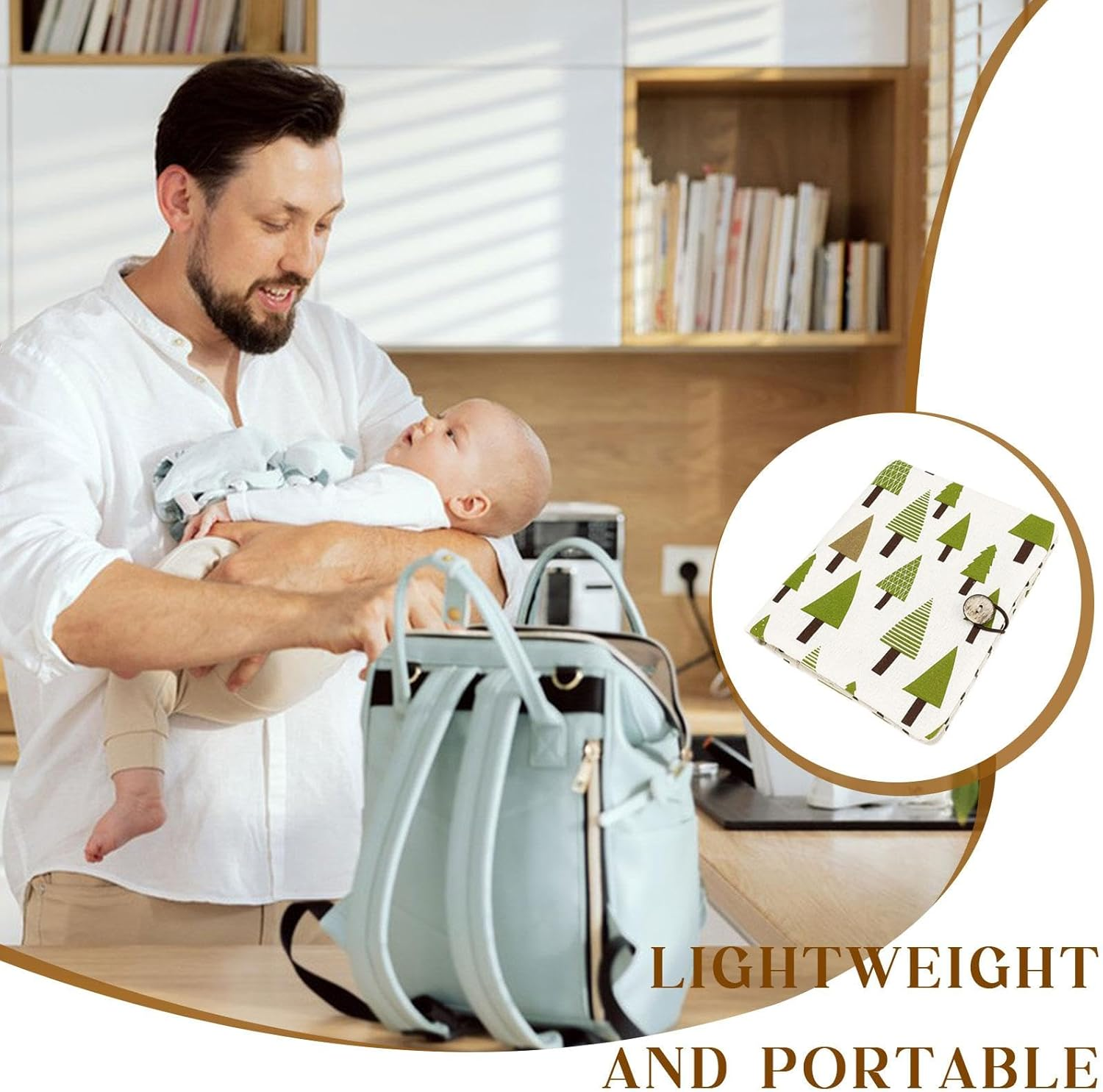 Foldable Diaper Bag, Portable Diaper Pouch, Multipurpose Diaper Pouch, Washable Diaper Bag Organizer Tote, Reusable Pouch for Baby Including Wipes, Toys, and Bottles, 22X18X2 Cm, image number 3