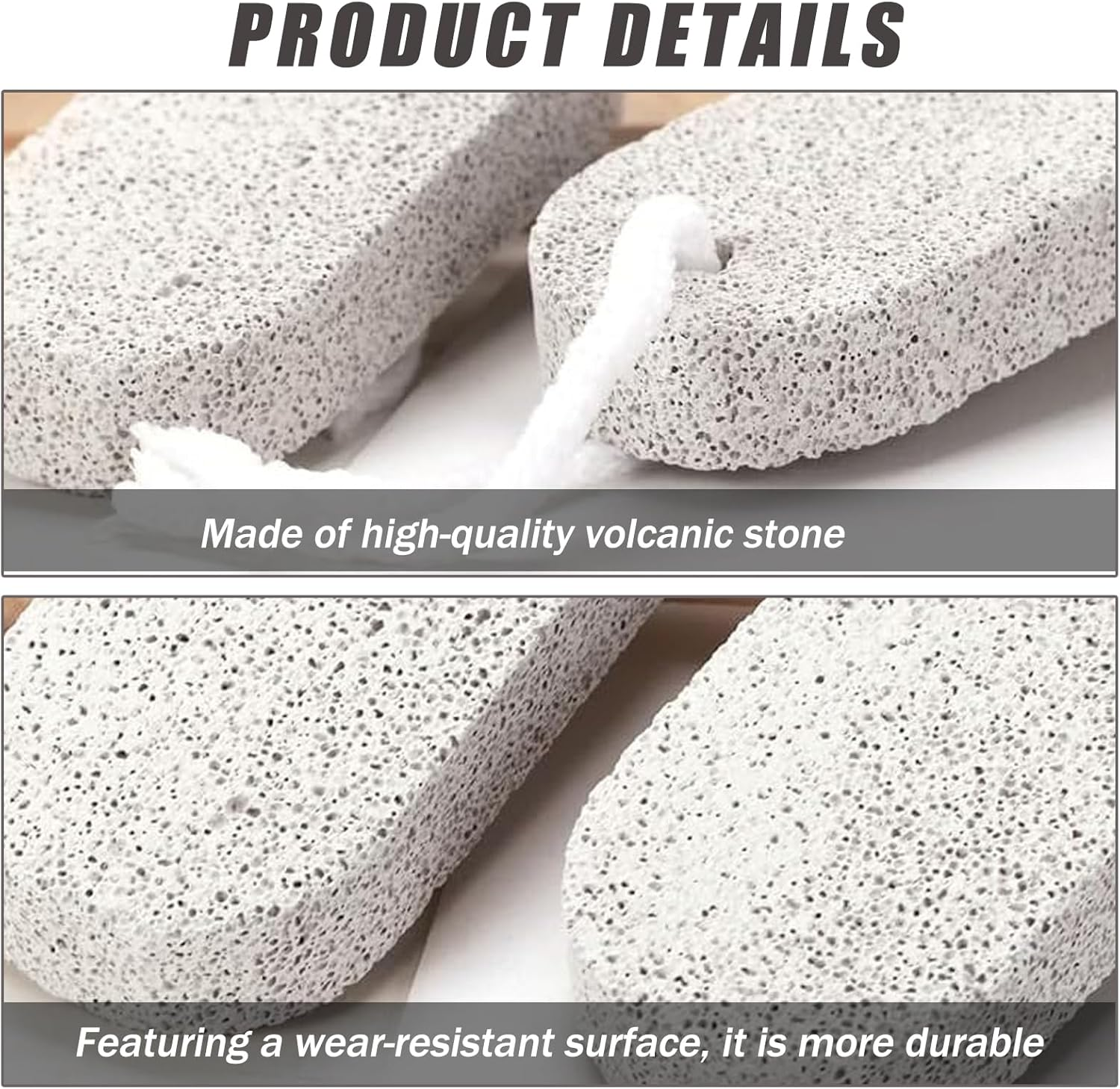 DHWEKU Pumice Stone Foot Care, Pack of 2 Pumice Stone Callus Remover, Natural Pumice Stone, Lava Stone Foot Care Callus, Pumice Stone Cleaning Stone for Calluses and Skin Hardening Removal image number 6