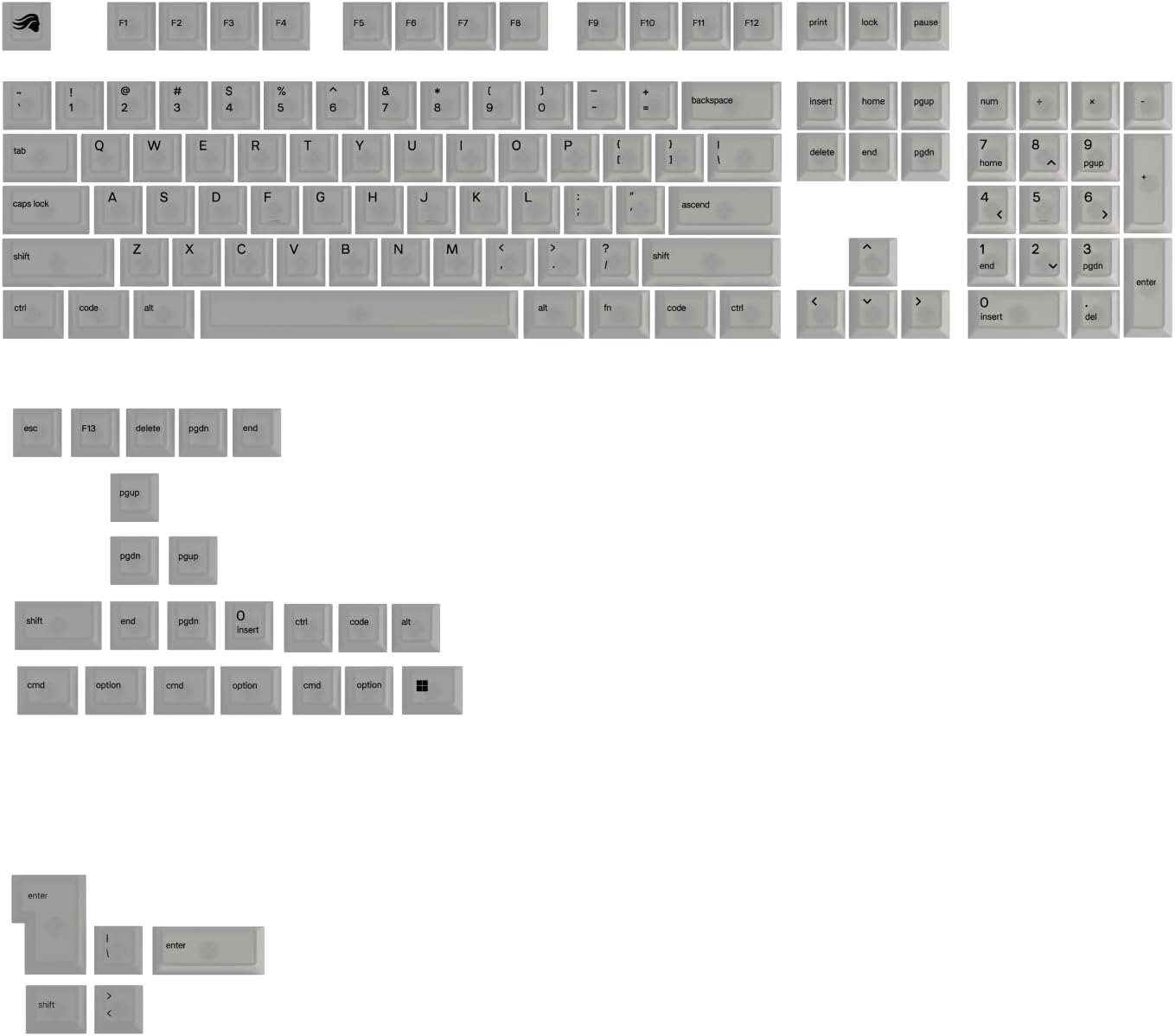 Glorious Gaming - GPBT Aura RGB Keycaps: Pudding Style Keycaps, Double Shot PBT, Translucent Design, Fits 100%, 75% 65% 60% Custom Mechanical Keyboards, Fits ANSI, ISO, Windows & Macos, English (US)