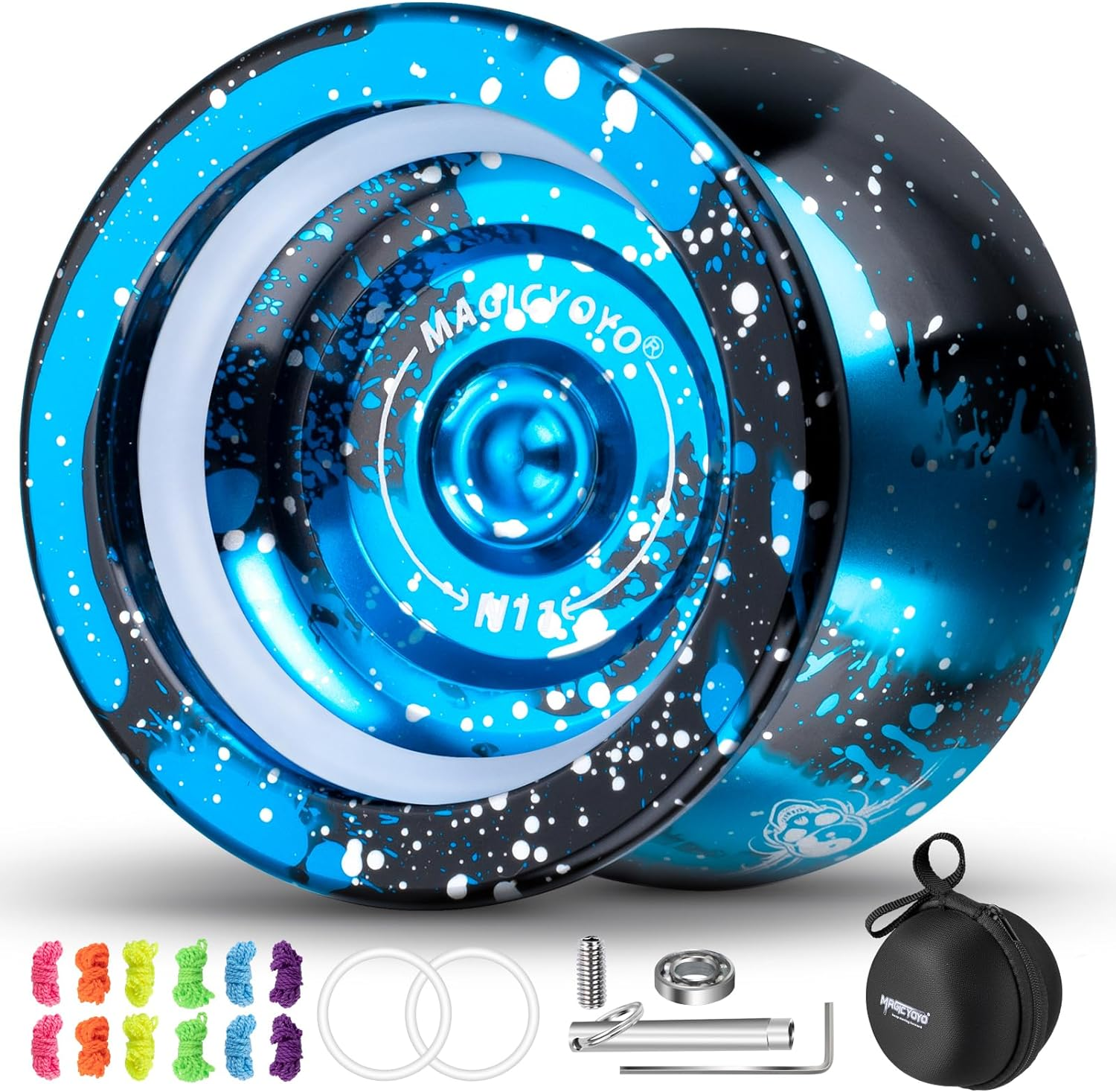 MAGICYOYO Unresponsive Yoyo N11 Professional Alloy Aluminum Yoyo, Pro Metal Yoyo with KK Bearing for Advanced Yoyo Players + Bag + Glove + 5 Yoyo Strings image number 3