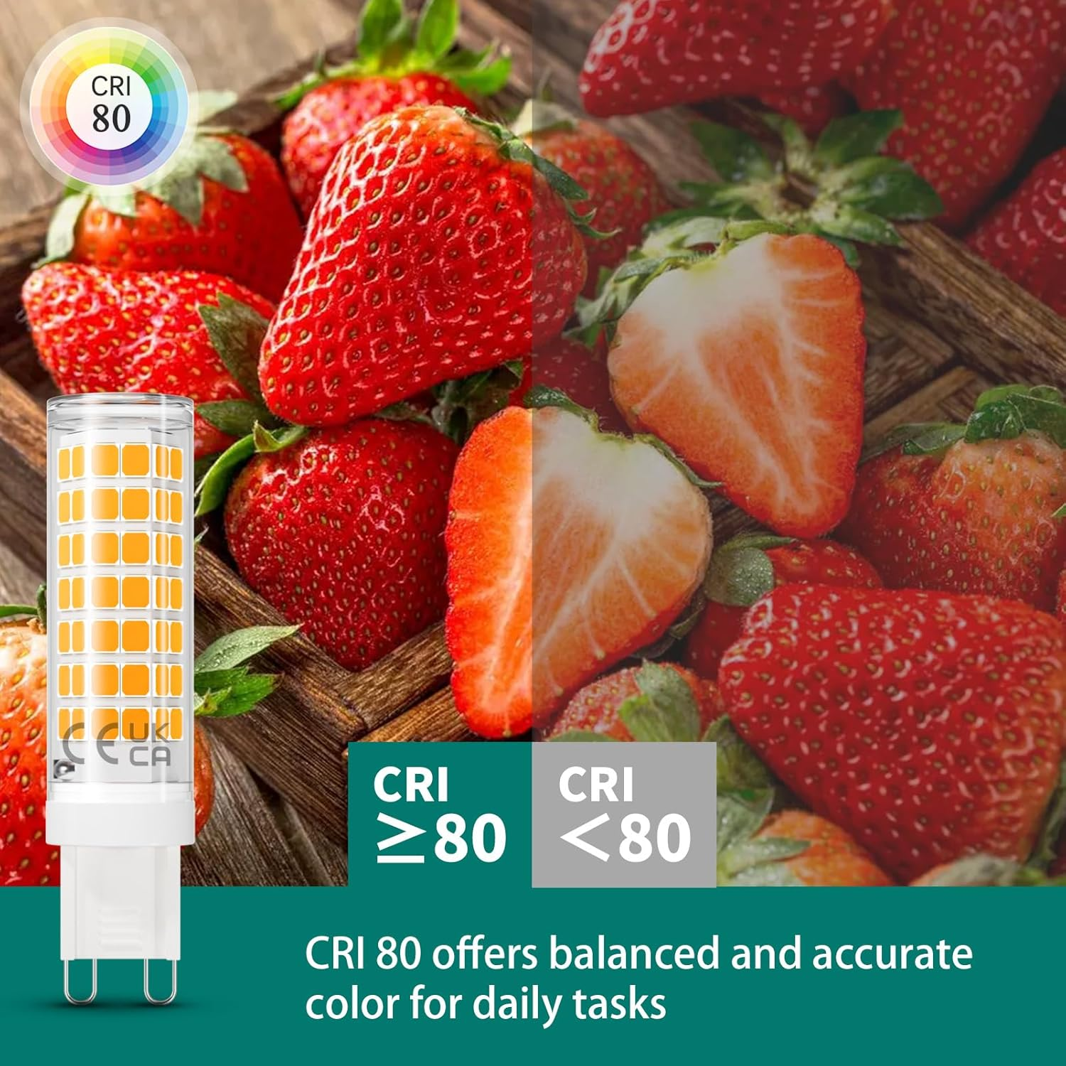 Dicuno G9 Dimmable LED Light Bulbs, 4W (40W Halogen Equivalent), 500Lm, Warm White (2700K), G9 Ceramic Bulbs for Home Lighting, 6-Pack - 6, Warm White image number 4