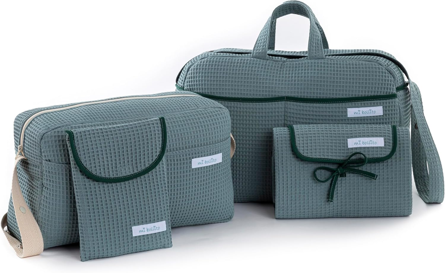 Essential Set for Moms, Dads and Babies: Maternity Bag, Changing Bag, Portable Changing Mat and Diaper and Wipes Organiser. Made in Spain., Lightblue, Einheitsgr&ouml;&szlig;e, Stylish