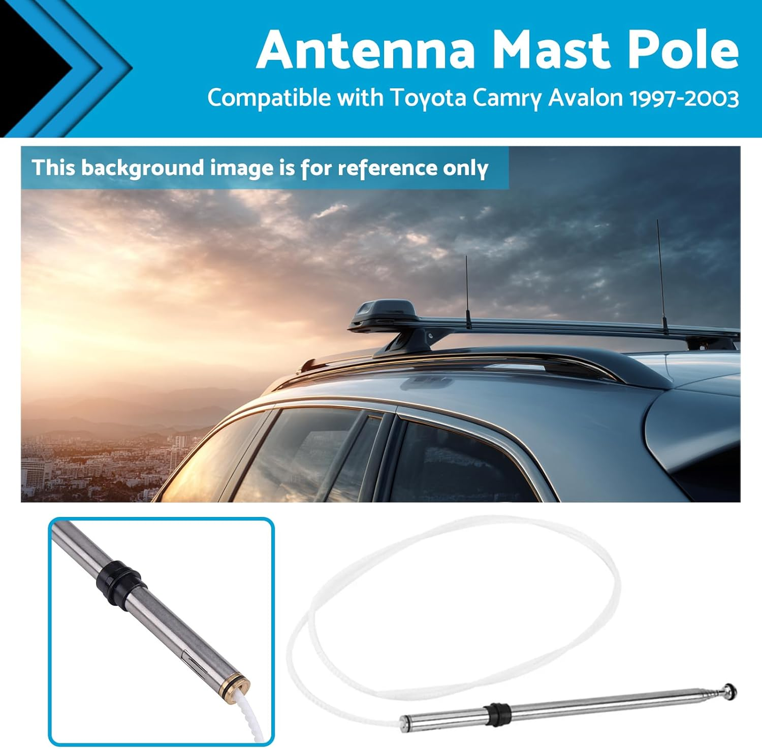 KAKA AUTO PARTS Car Antenna Aerial Mast Pole Compatible with Toyota Camry Avalon 1997-2003 Electric Type image number 6