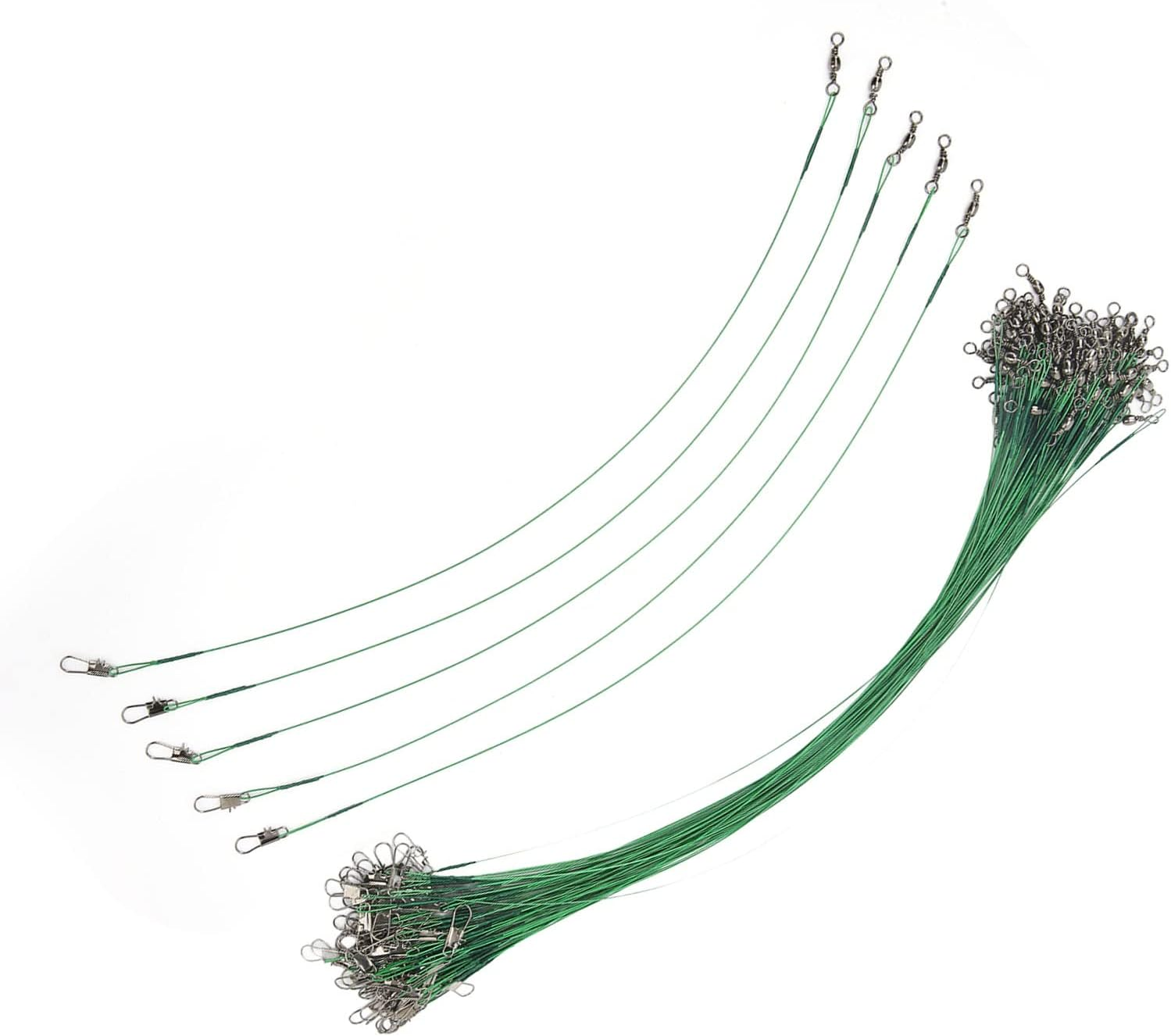 Fishing Wire Leader, Swivels Snap 100PCS Protective Fishing Leader for Fisherman image number 5