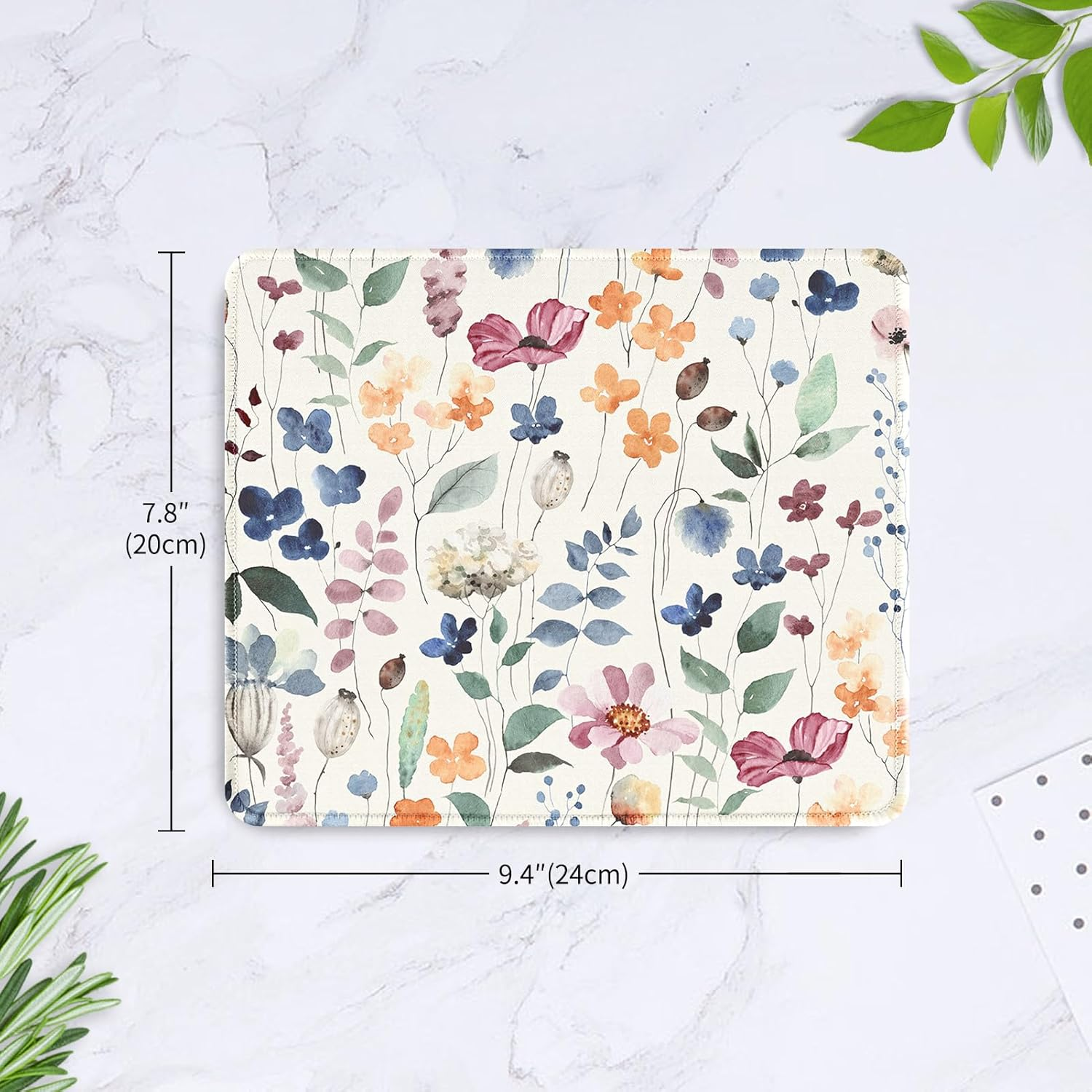 Ksriylm Mouse Pad,Cute Colorful Flowers Mouse Pad,Mouse Mat Square Waterproof Mouse Pad Non-Slip Rubber Base Mouse Pads for Office Laptop, 9.5"X7.8"X0.12" Inch image number 4