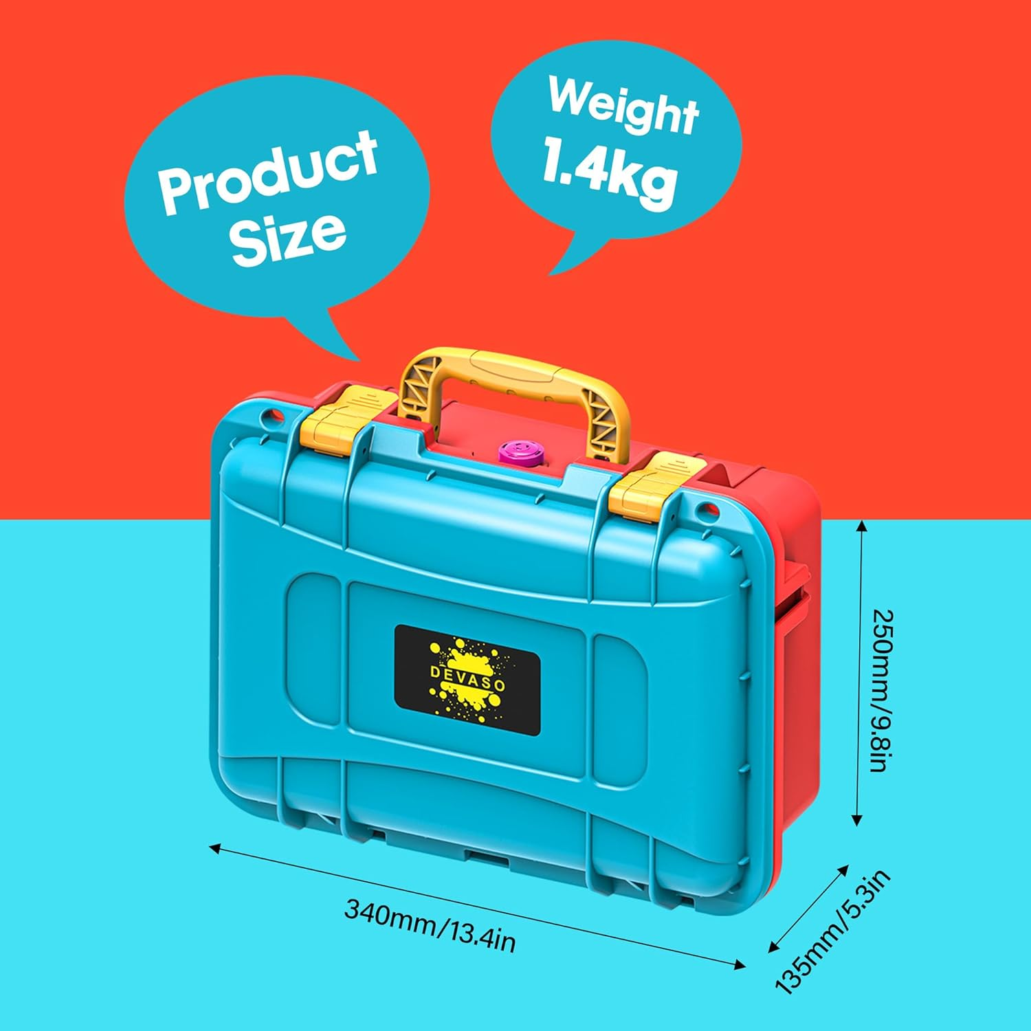 DEVASO Carrying Case for Nintendo Switch Travel Case ,Professional Deluxe Waterproof Case Soft Lining Hard Case for Nintendo Switch Console Pro Controller & Accessories (Red&Blue) image number 4