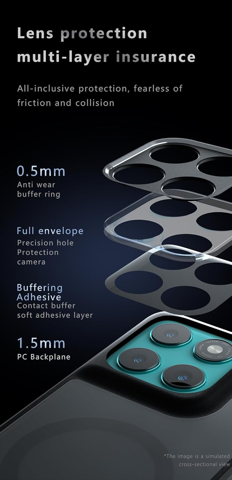 Boerhang Case Compatible with Motorola Edge 60 Pro Magnetic Protective Case, Anti-Fingerprint and Anti-Scratch, Translucent Black image number 5