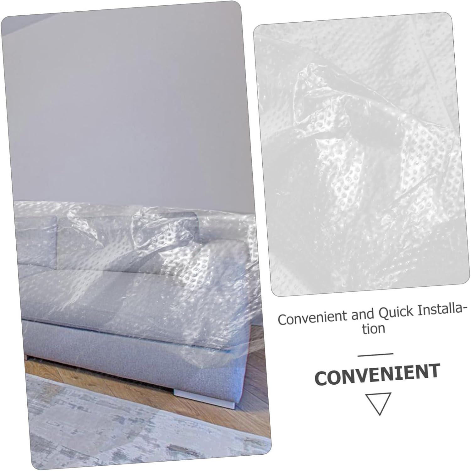 3 Rolls Pre-Taped Masking Films Furniture Protective Film Car Masking Tape Plastic Cover for Painting image number 2