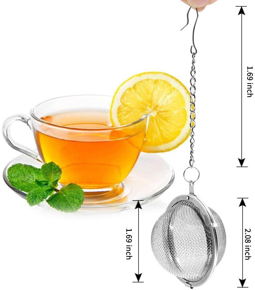 Fu Store 2Pcs Stainless Steel Mesh Tea Ball 2.1 Inch Tea Strainers Teas Infuser Strainer Filters for Teas image number 6