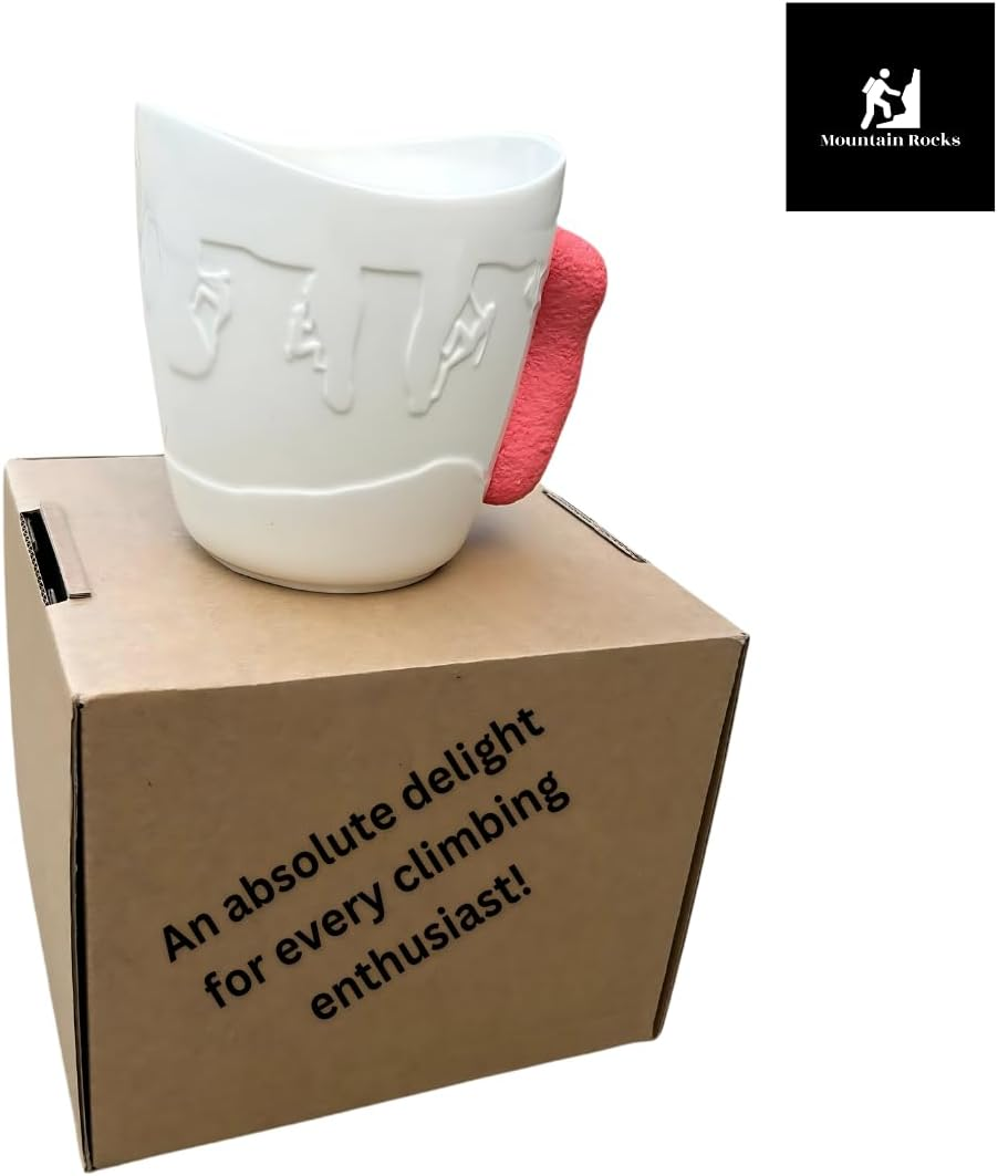 Rock Climbing Mug | Bouldering Coffee Mug| Mug with Rock Climbing Grip (Red) image number 2