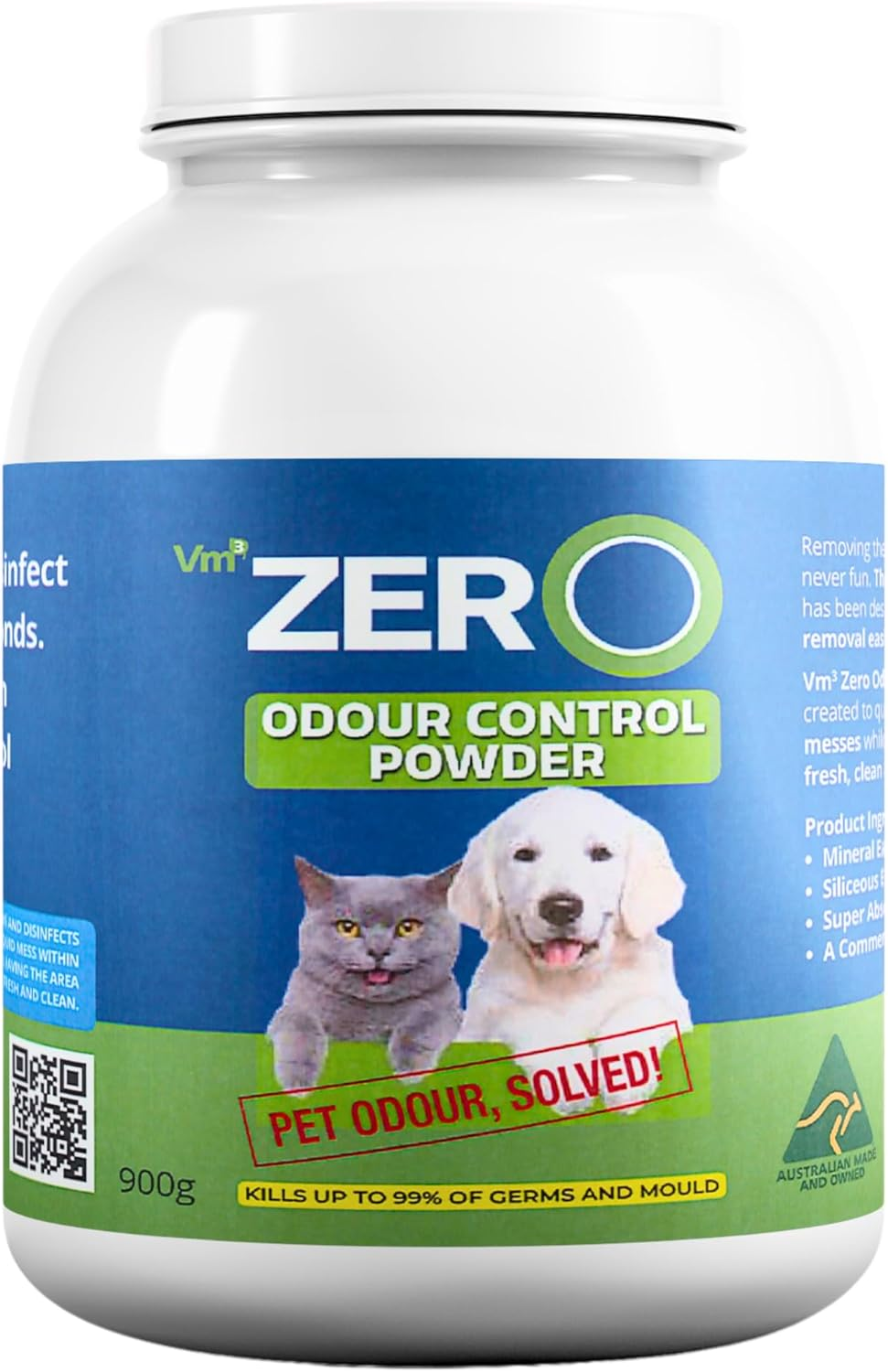 Vm3 Zero Odour Control Powder &ndash; 900G Pet & Carpet Odour Neutraliser, Fast & Easy Urine Cleaner, Absorbs Liquids, Eliminates Smells, Kills Germs, Pet & Home Safe &ndash; Australian Made image number 5