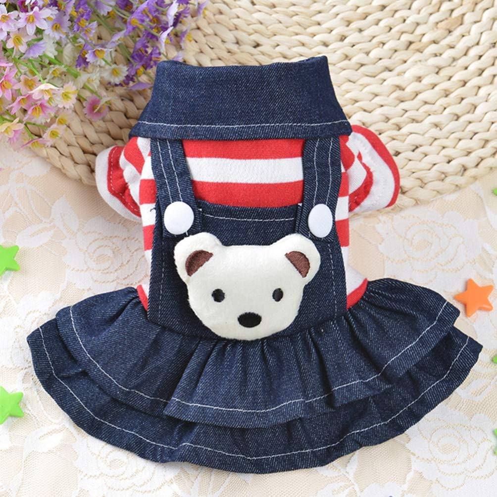 Totority Pet Bear Suspender Skirt Dog Apparel Small Puppy Dress Stylish Dog Clothes for Everyday Wear image number 1