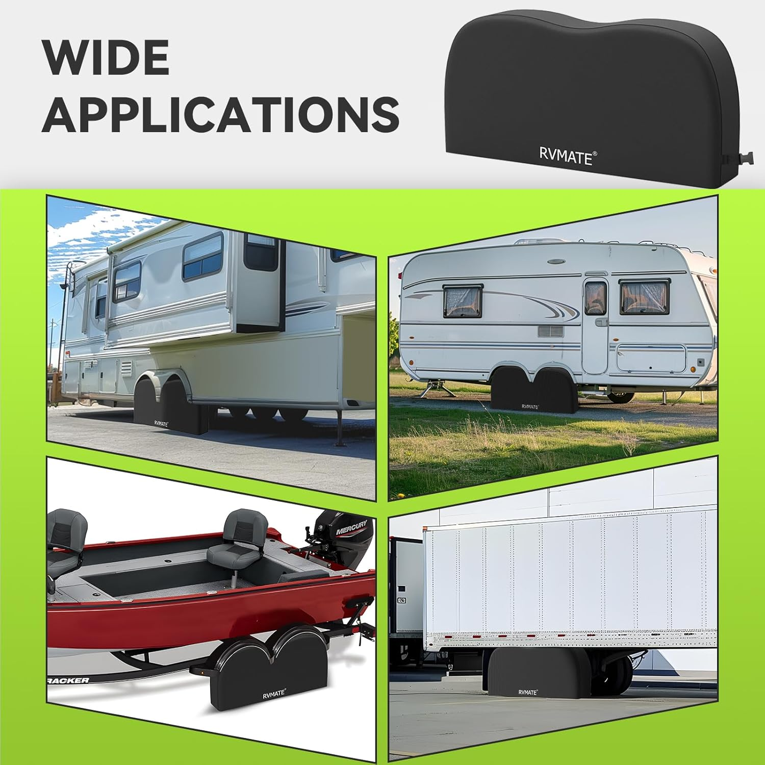 RVMATE RV Tire Covers, Dual Axle Wheel Cover (2 Pack) Fits 24"-27" Diameter Tires, Waterproof Anti-Uv 420D Oxford Black Dual Tire Covers RV Accessories for Rv/Truck/Trailer