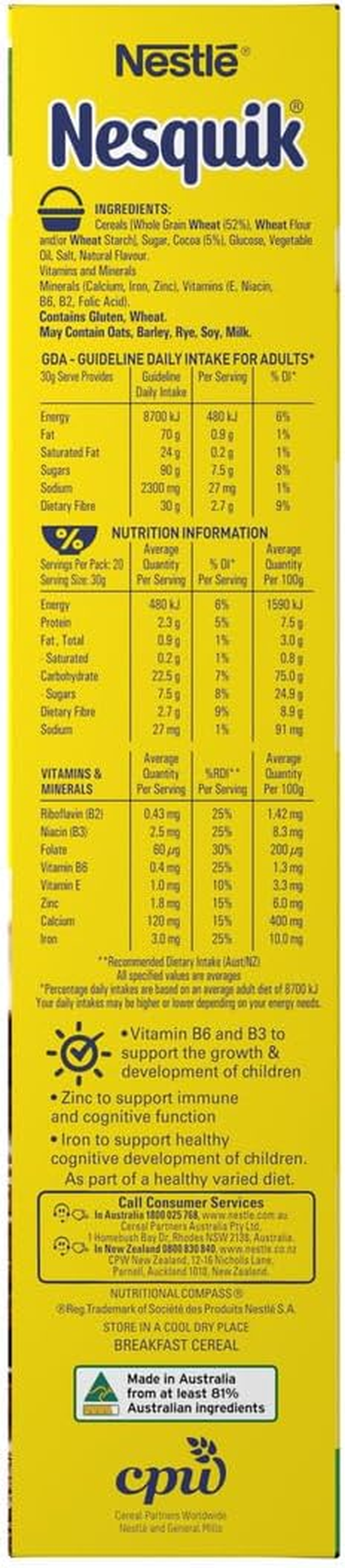 Nestle Nesquik Breakfast Cereal, 600 G image number 5