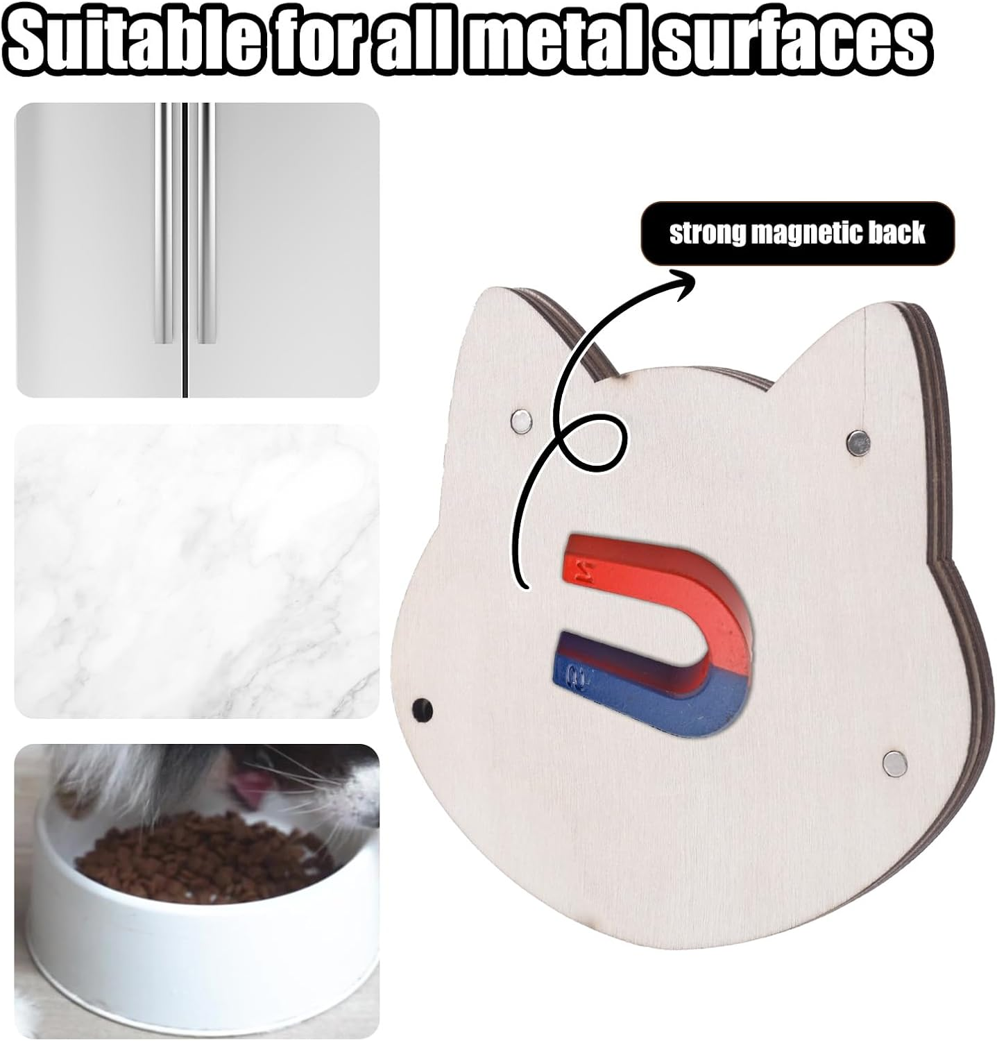 Gosknor Magnetic Pet Feeding Reminder, 4.72X4.72In Have We Eaten Sign AM PM Feed Chart Tracker with Yes No Option for Fridge Prevent Dog Cat over or under Feeding image number 1