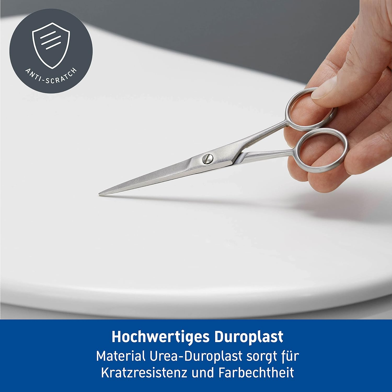 Duravit Starck 3 Toilet Seat with Soft-Close Mechanism, Urea Duroplast Toilet Lid with Stainless Steel Hinges, White, 61.9 X 37.2 X 5.1 Cm image number 1