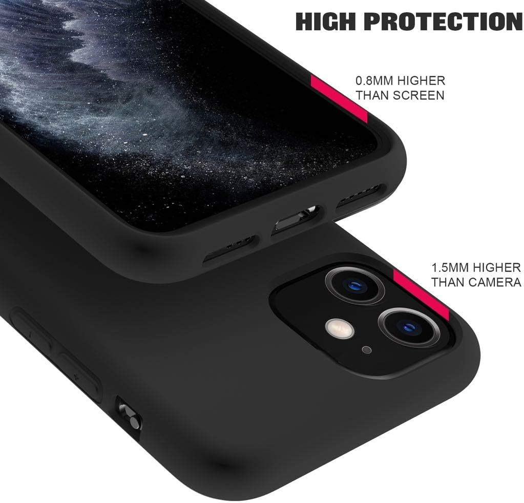 ZUSLAB Silicone Case for Iphone 11 Case, Liquid Silicone Anti-Scratch Gel Rubber Shockof Full Tection Soft Microfiber Lining Cover for Apple (2019) - Black - Black image number 4