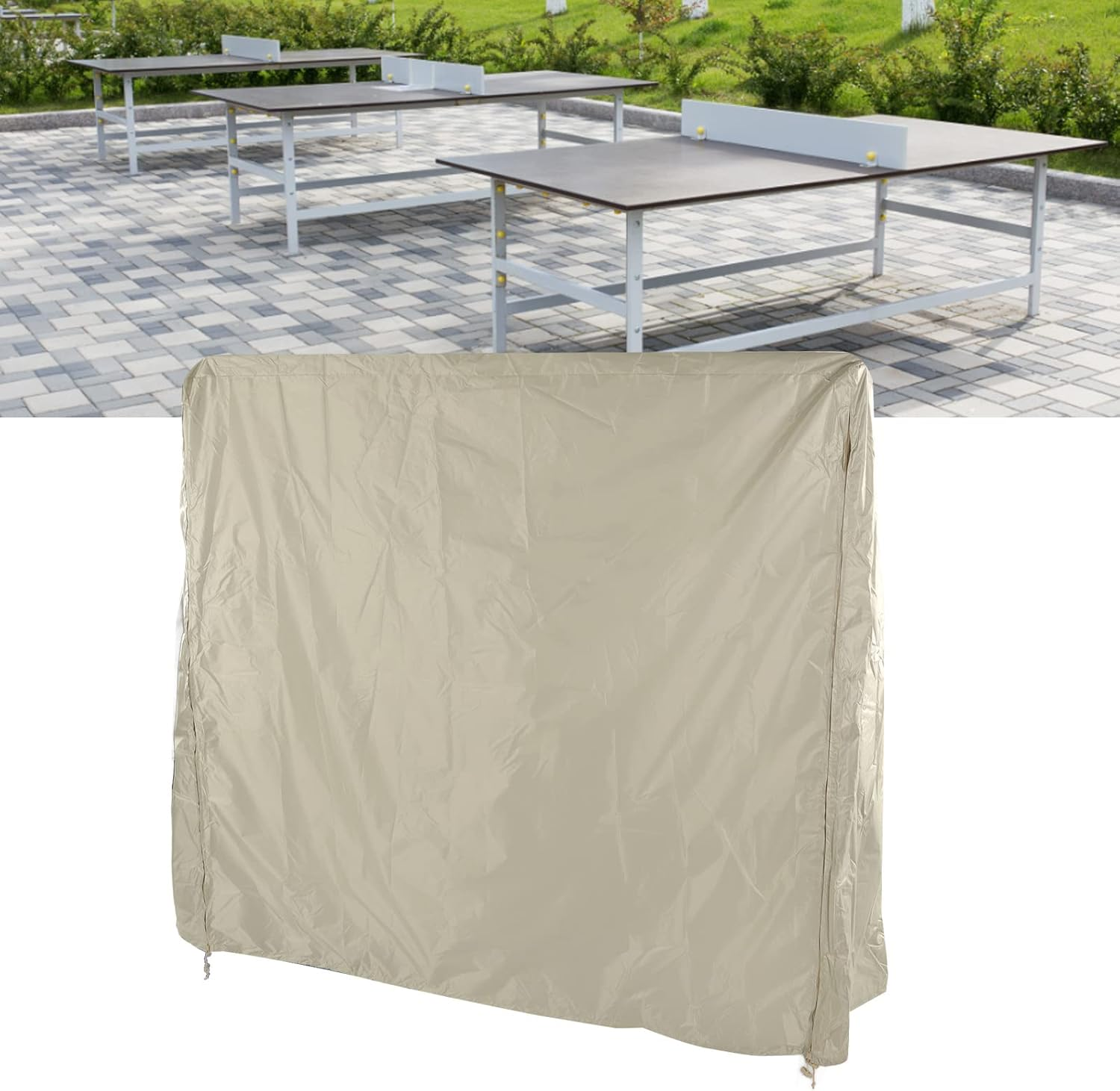 PLNG Pong Table Cover, 155X75X144Cm Dustproof Table Tennis Table Cover, Premium Heavy Duty Waterproof Cover for Outdoor & Indoor Folding Tennis Table image number 1