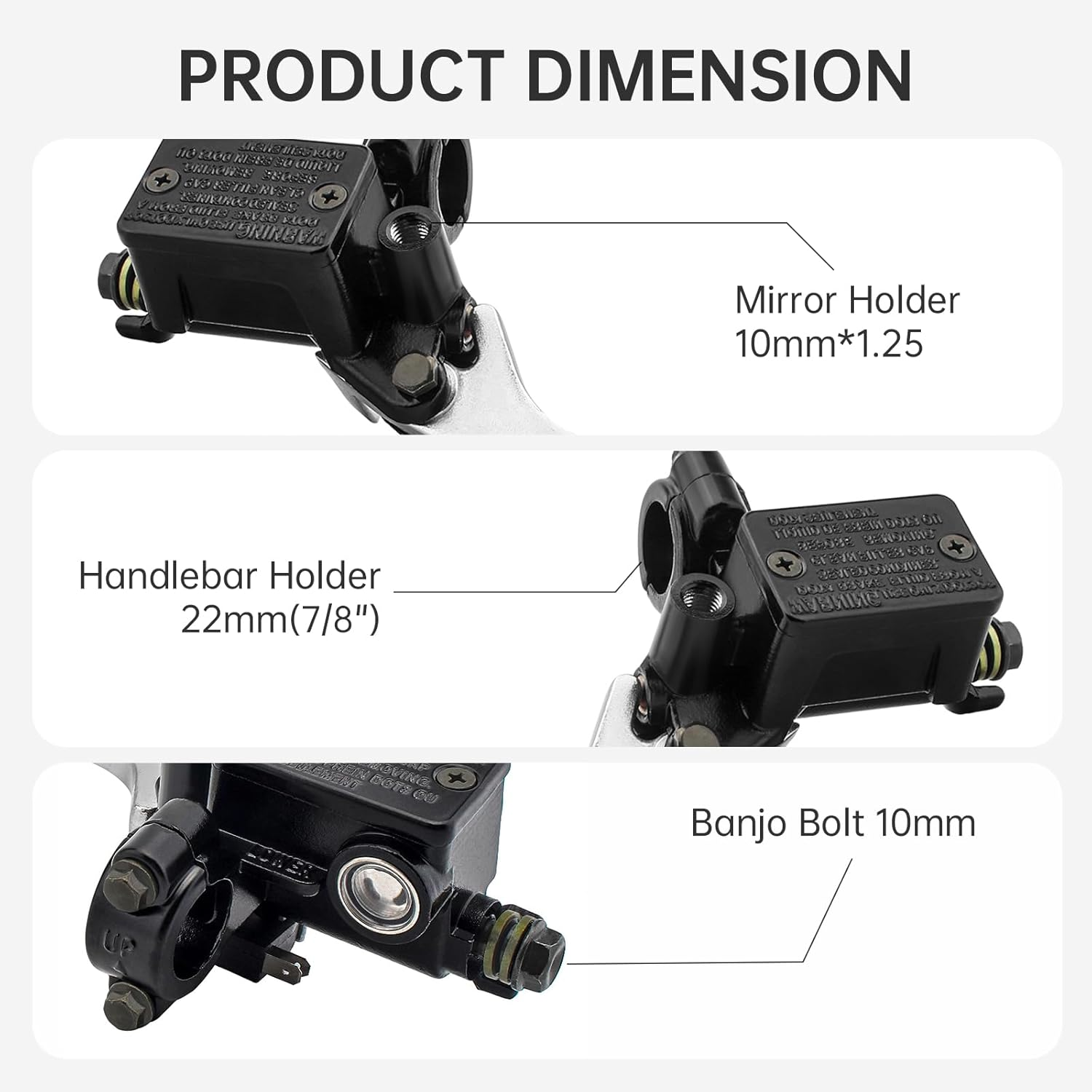 Windance 22Mm M10 Motorcycle Handlebar Front Left Hand Brake Master Cylinder Clutch Fit for Yamaha/Suzuki/Honda/Kawasaki image number 5