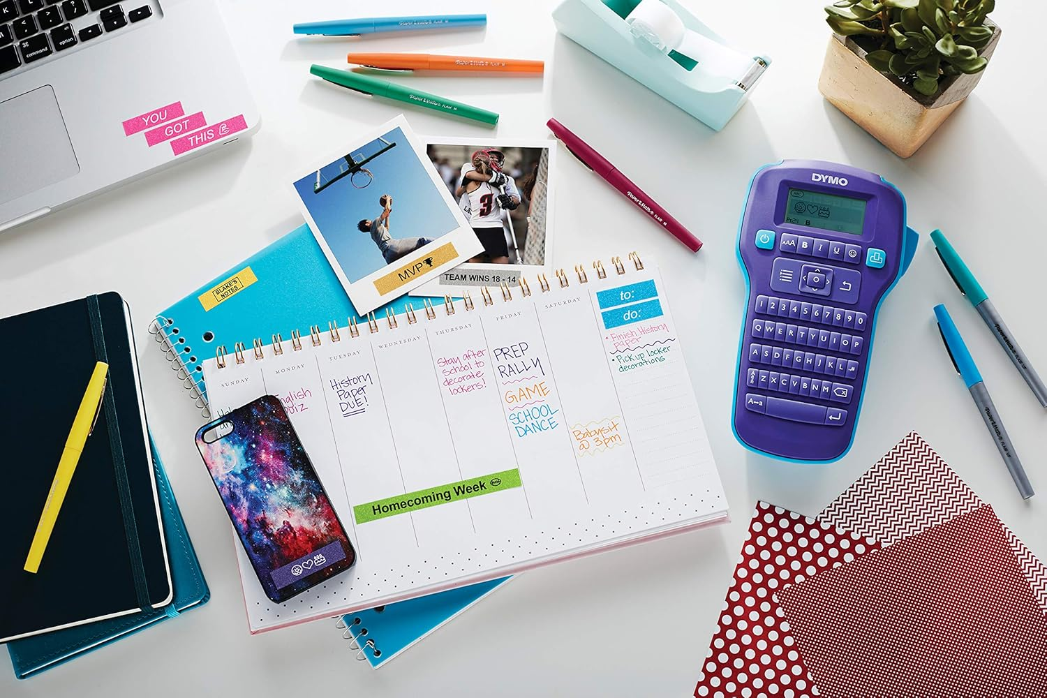 DYMO COLORPOP Authentic Label Maker Tape, 1/2" W X 10' L, Black Print on Gold Glitter, D1 Standard - Black On Gold Glitter image number 3