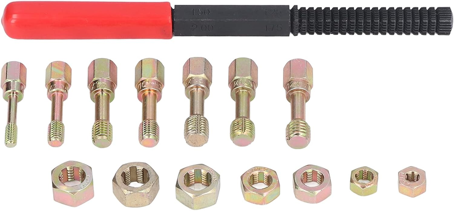 15Pcs Set Metric Thread Restorer Repair Tool Kit Helical Insert Thread Repair Kit for Car Engine Repair image number 6