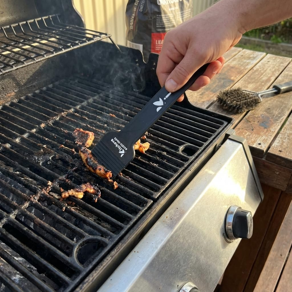 Bristle Free BBQ Grill Scraper (2 Pack) &ndash; Plastic Barbecue Cleaning Tool &ndash; Aussie Made Grill Accessories for Gas, Charcoal, Porcelain & Iron Grates &ndash; Rust Proof & Wire Free Scraper (Black) image number 2