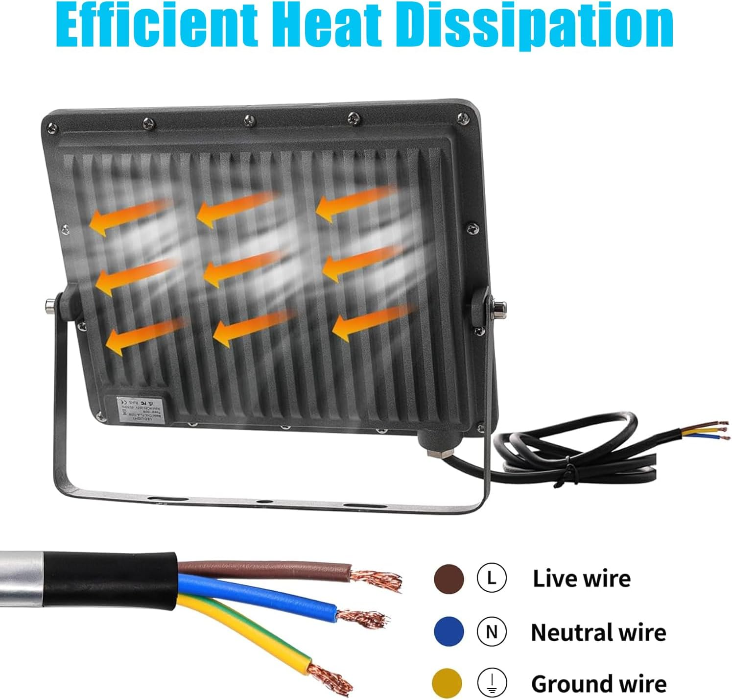 LED Flood Light Outdoor 100W, CREATESTAR LED Floodlights 6500K Daylight White Security Lights IP66 Waterproof Led Spot Light Work Light for Yard, Garage, Garden, Park, Playground, Parking Lot