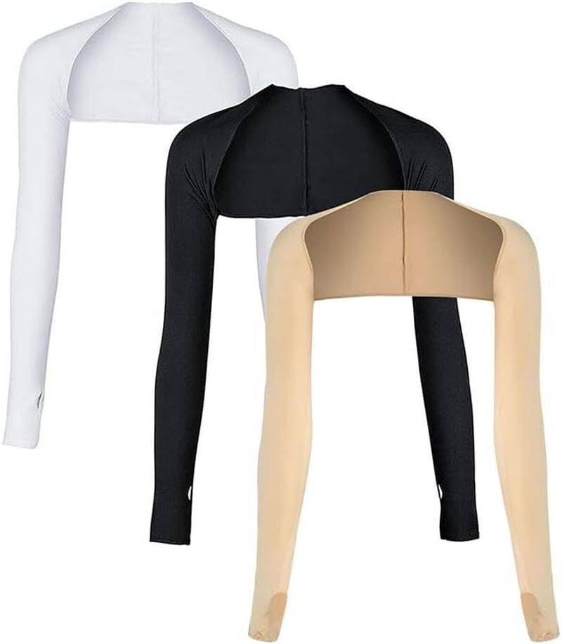 AIMALL UV Sun Protection Arm Cooling Shawl Sleeves with Finger Hole for Women Outdoor, Breathable Nylon, Summer Outdoor Wear, 15-Inch Shoulder Width, 22-Inch Length, Perfect for Sports & Travel