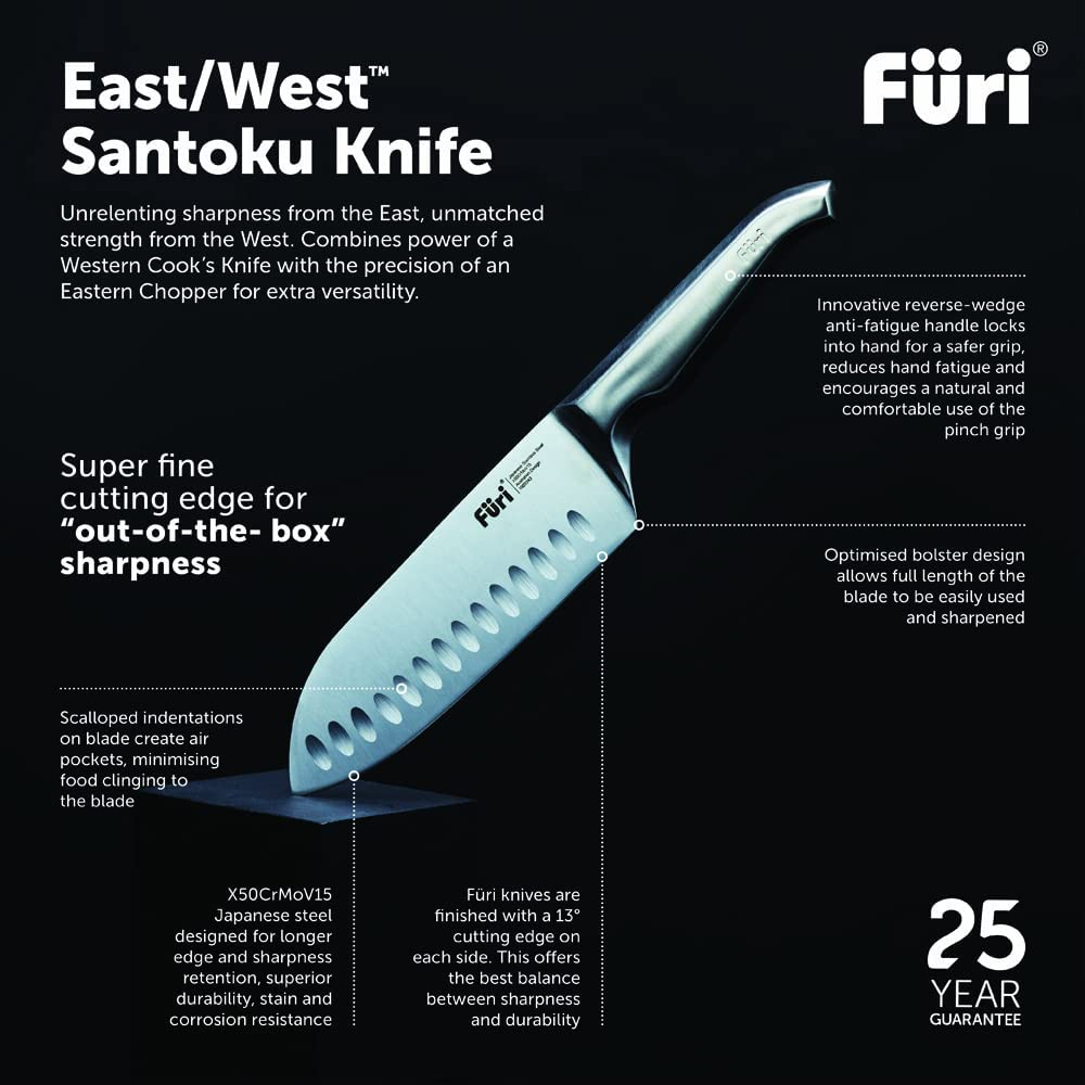 Furi Pro Vault Knife Block Set 6 Pc, Compact Knife Block with Five Premium Knives for a Superior Cutting Performance, High-Quality Stainless Steel Blades, Ergonomic Reverse-Wedge, Anti-Fatigue Handle image number 6